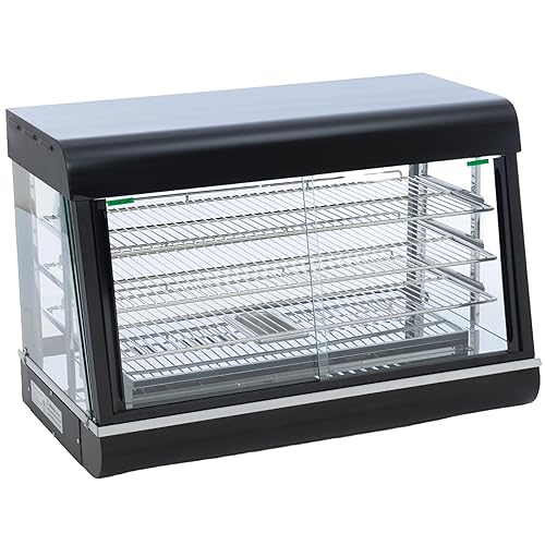 FSE HD-36 - Vitrina con calefacción de autoservicio de 36 pulgadas con 3 estantes puertas corredizas