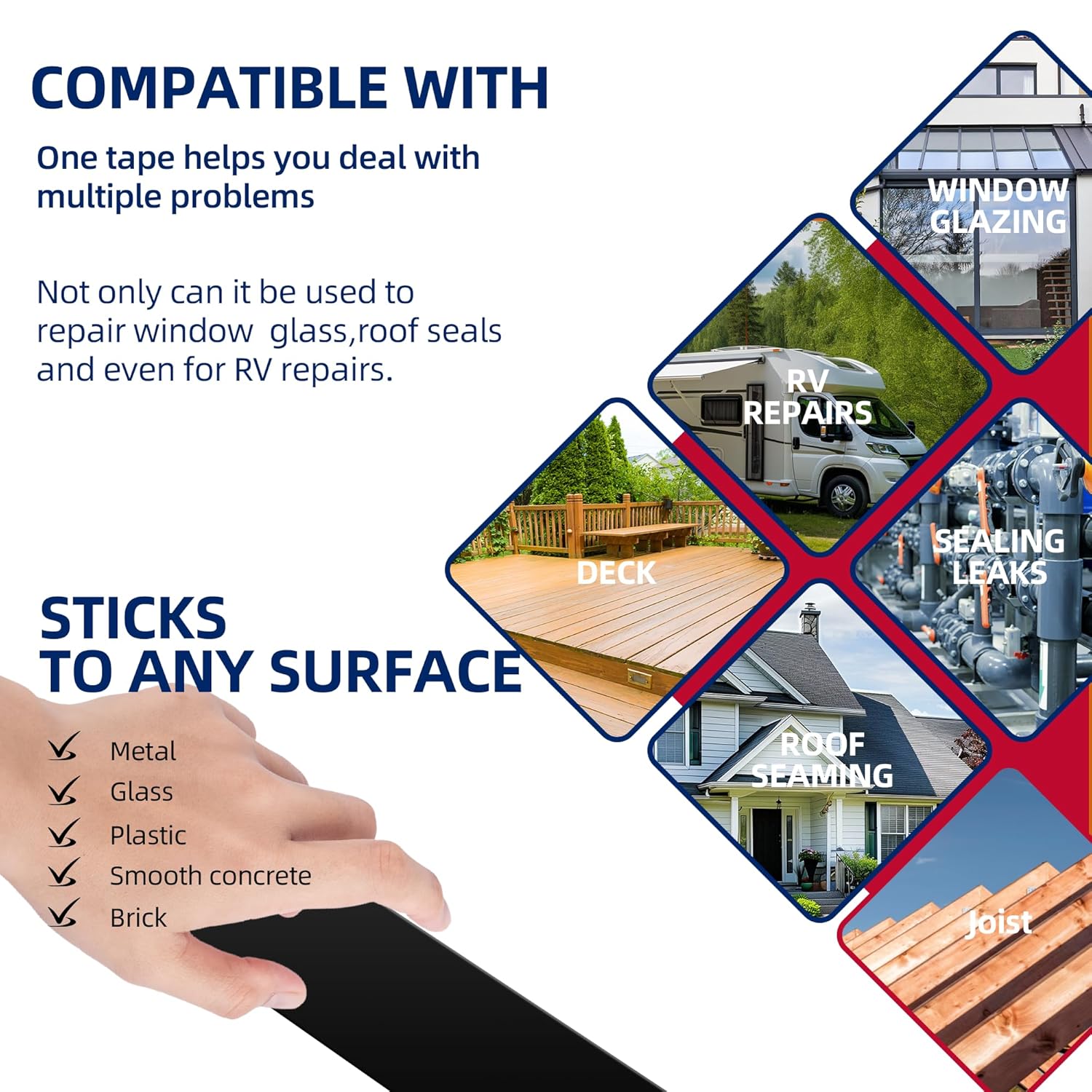 15 Pack Butyl Tape 2" x 50' and 12 Pack 1-5/8" x 50' Joist Tape for Decking