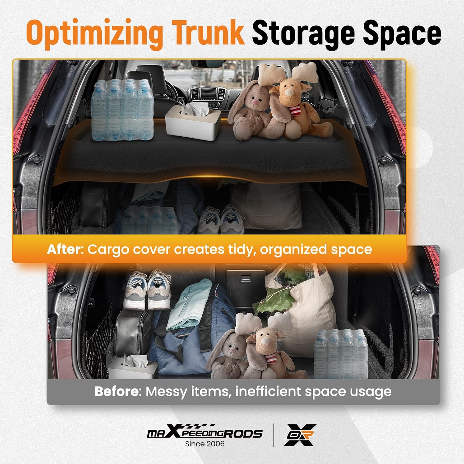 maXpeedingrods Trunk Cargo Cover Security Shield for Lincoln Corsair 2020 2021 2022 2023 2024 Black