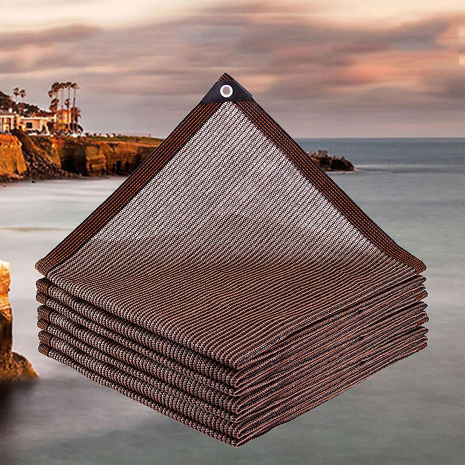 Voile D'ombrage 4x4m Beige - Filet Respirant 90-95% D'ombrage, Avec œillets - Pour Jardin, Terrasse