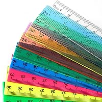 Vista 5 de Regla de plástico transparente, 30 reglas de plástico, regla de 12 pulgadas, reglas métricas transparentes de colores surtidos para pulgadas
