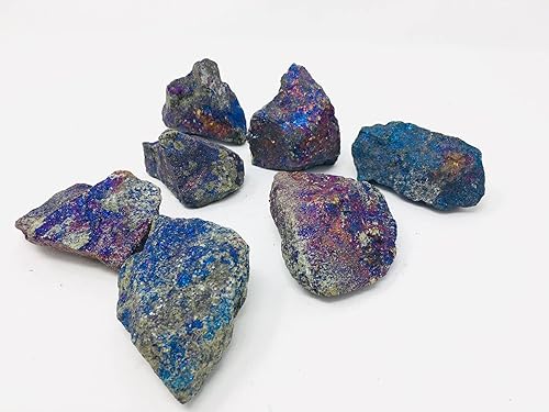 Pachamama Essentials Cristal de mineral de pavo real, espécimen áspero natural de calcopirita, piedra curativa - cristal curativo (grande)