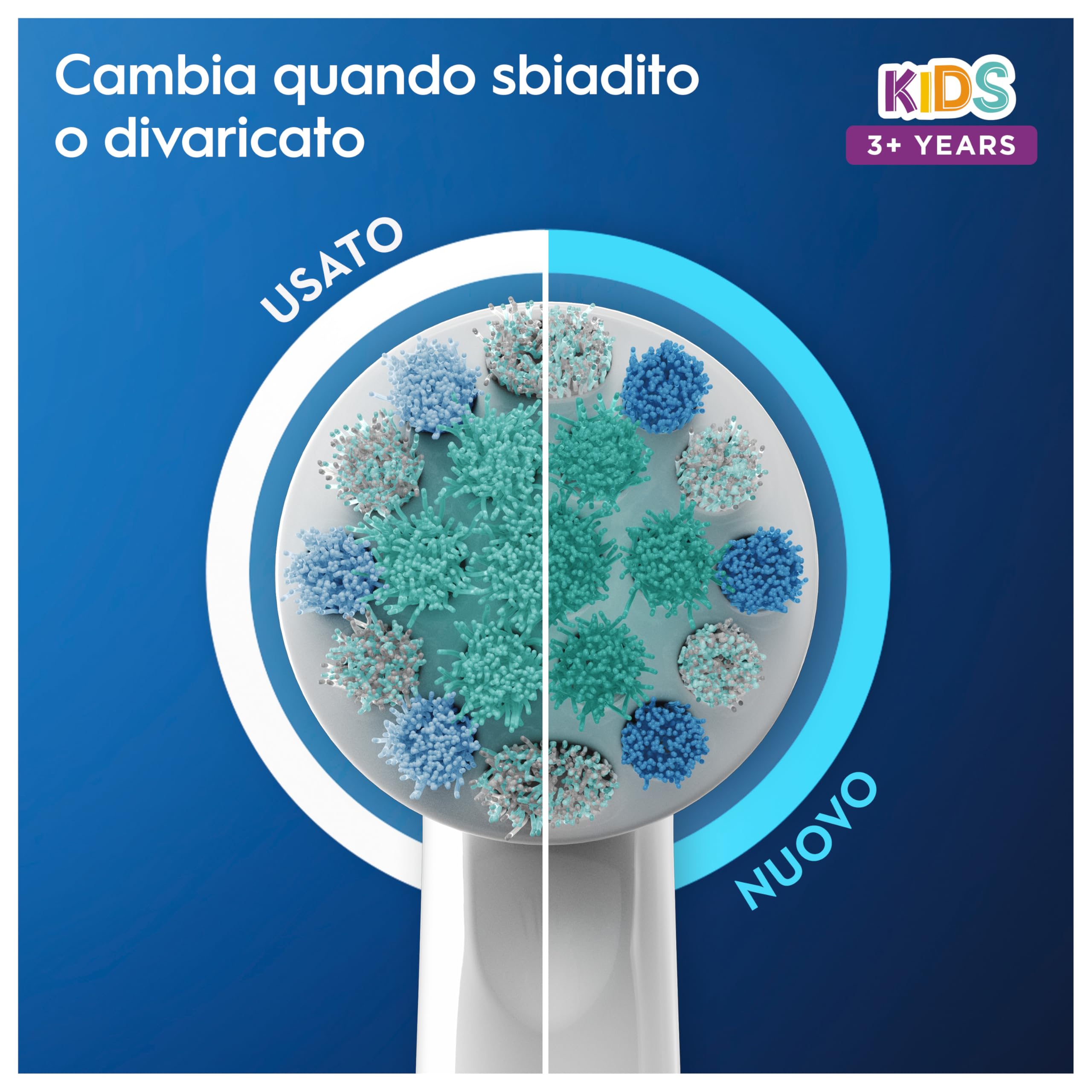 Oral-B Kids 3+ Testine Spazzolino Elettrico Frozen, Confezione da 8 Testine di Ricambio per Spazzolino Elettrico Oral B, Delicato per i Bambini, con Setole Morbide