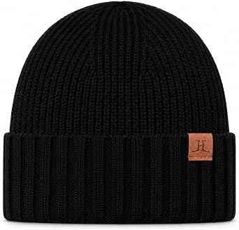 Winter Beanies Hats for Men, Knit Fleece Beanie Skull Caps, Mens Toboggans Ribbed Cuffed Stocking Hat