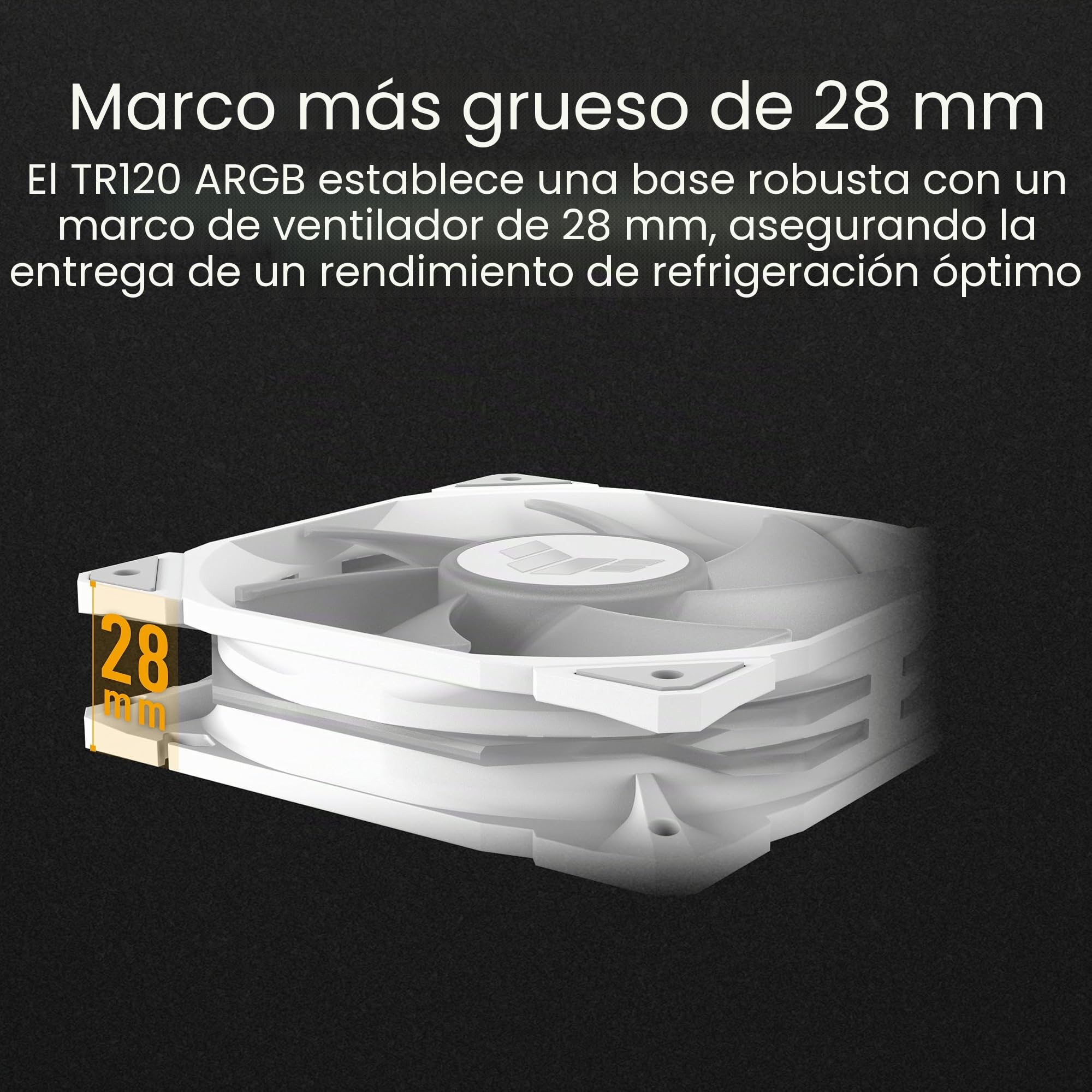 ASUS TUF Gaming TR120 ARGB Reverse Triple Pack White Edition - Ventiladores de 120 mm (Marco de 28 mm, presión estática a 2,75 mm H2O, Flujo de Aire de 76,3 CFM, Matriz LED Doble Capa, Aura Sync)