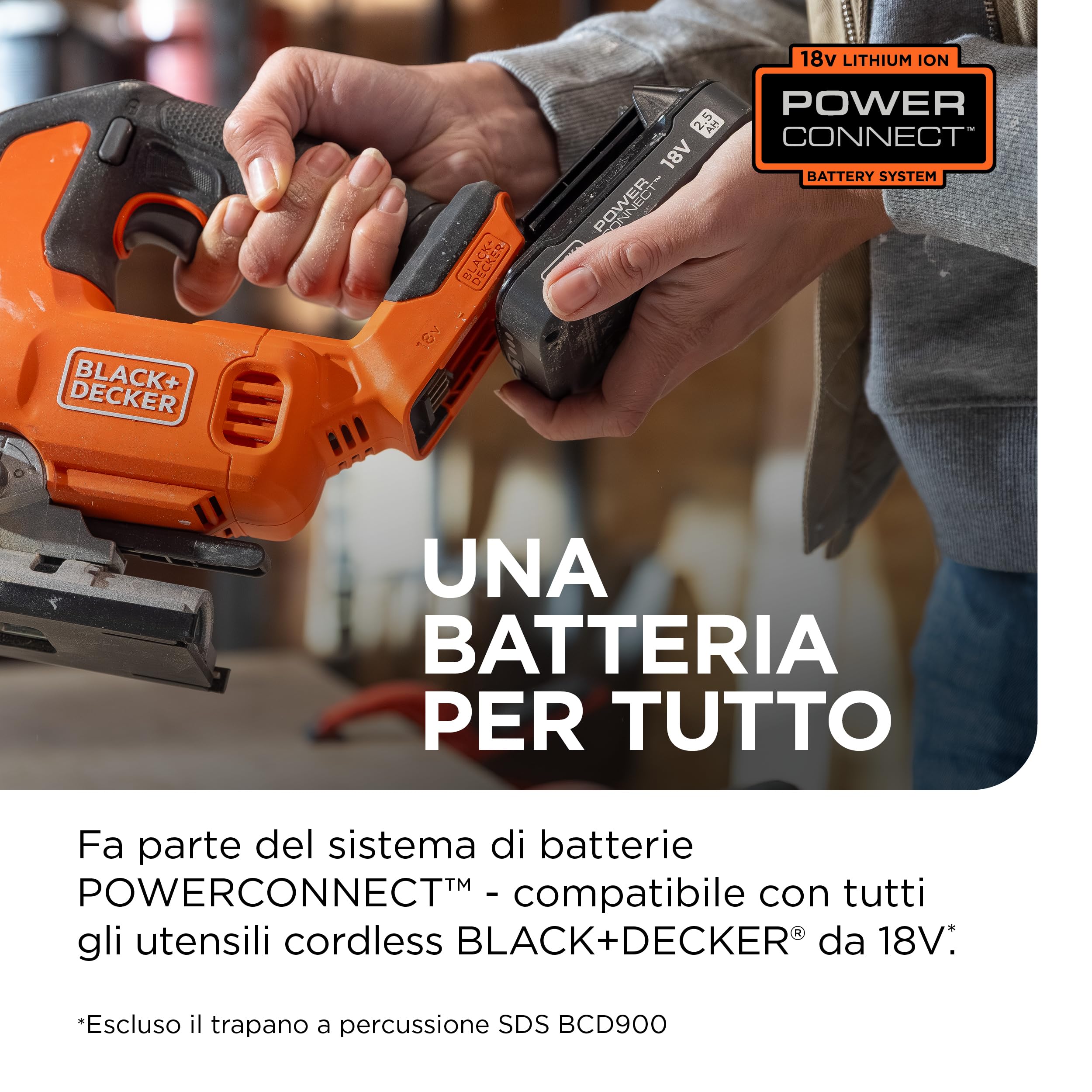 BLACK+DECKER Seghetto Alternativo a BatteriaBrushless, Solo Corpo Macchina 18V, con 6 Lame,Batteria Non Inclusa, BLCJS78NZ-XJ