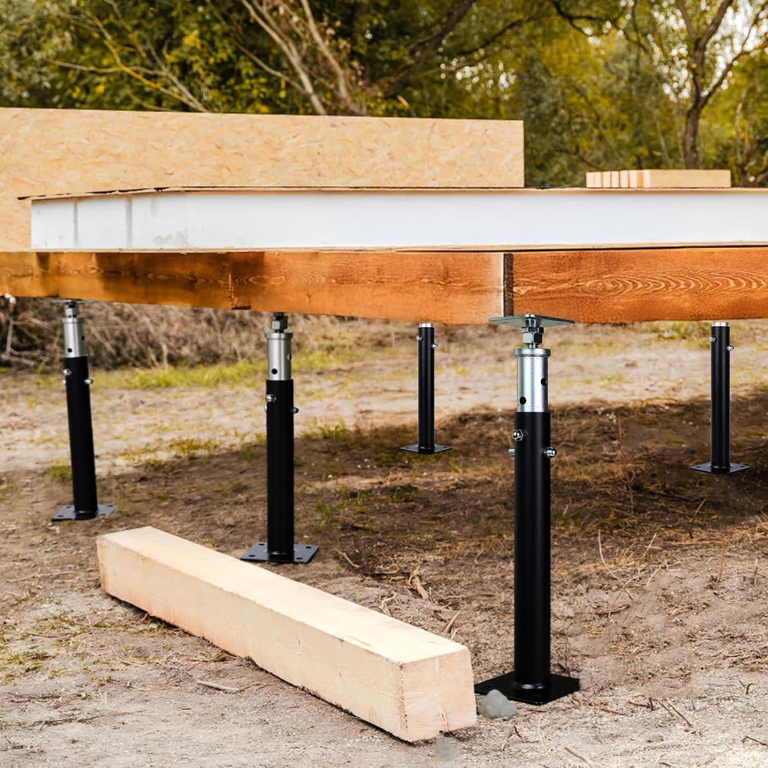 2 Pack Basement Floor Jack 20" - 33" Adjustable Jack Adjustable Support Beam House Jack Post - Suitable for Cellar Ceilings, Underground Passage, basements, Underground bunkers