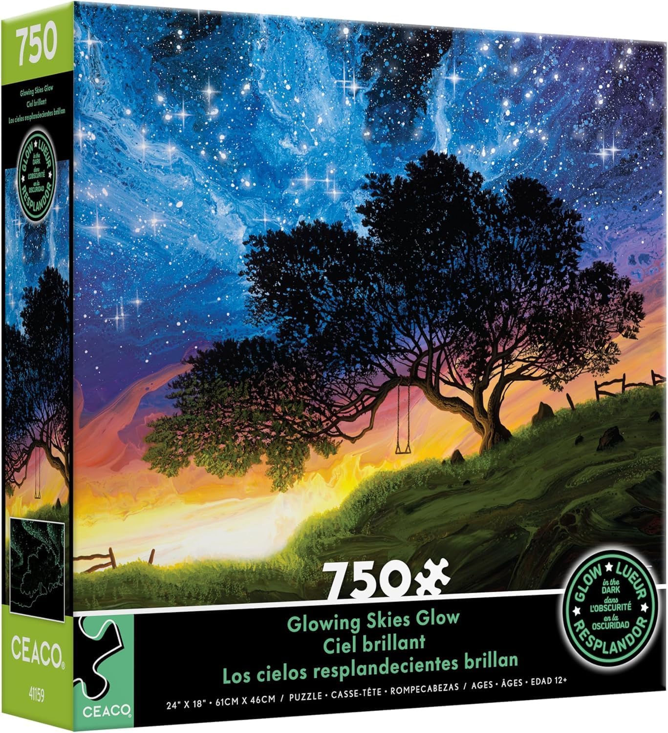 CeacoGlow in The Dark - Glowing Skies - 750 Piece Jigsaw Puzzle