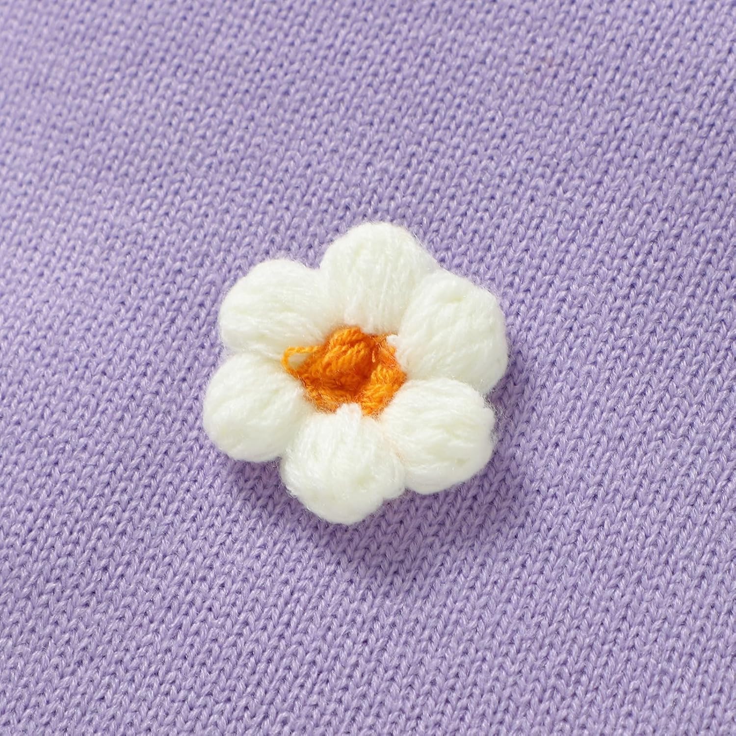DovFanny Cotton Baby Blanket Soft Knitted Infant Swaddle Receving Crib Blanket with Cute Handmade Flowers