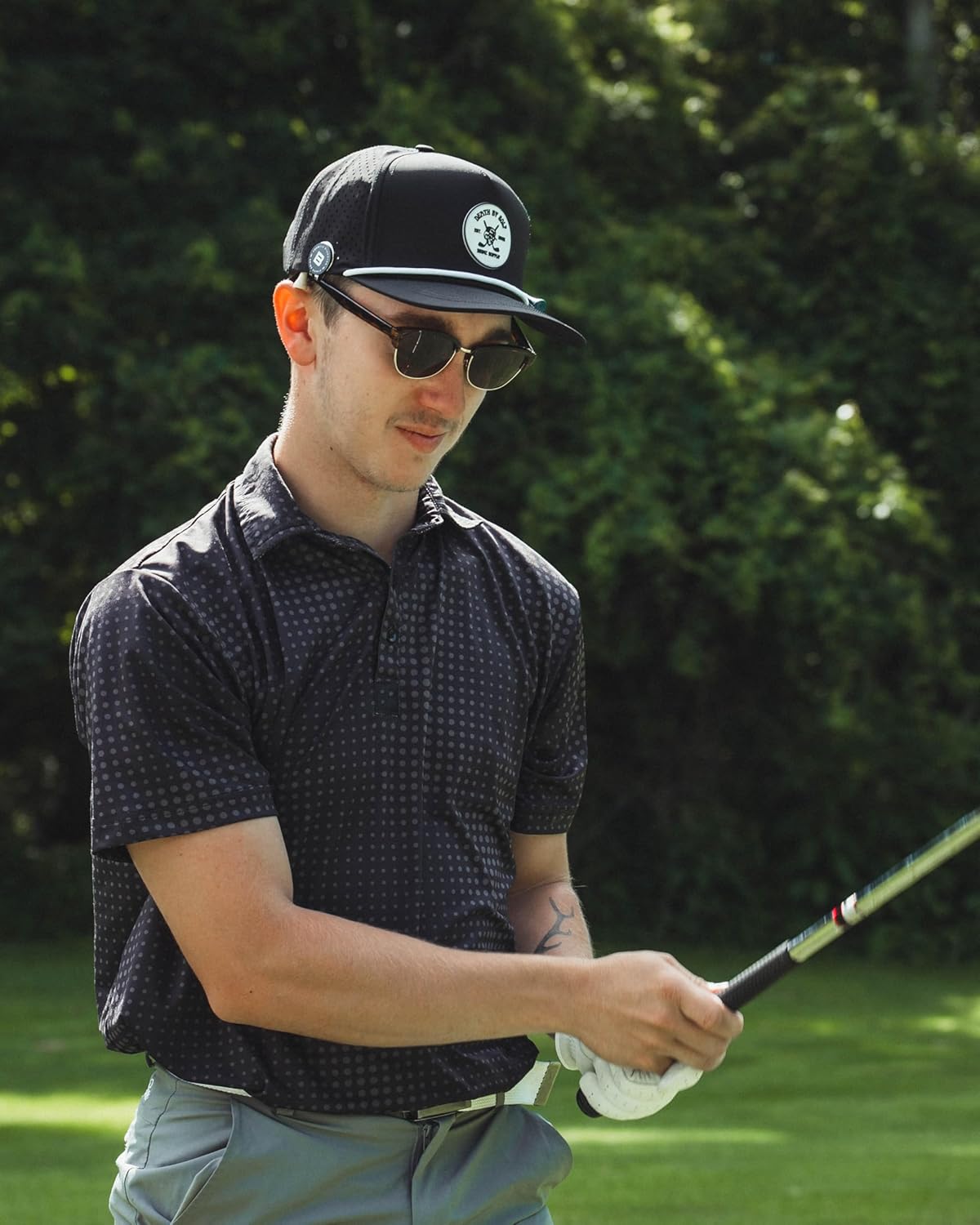 BRIMZ Golf Performance Hat - Tee Holder & Magnetic Ball Marker - Breathable, Sweat & Water Resistant Golfing Snapback Hat - Image 7