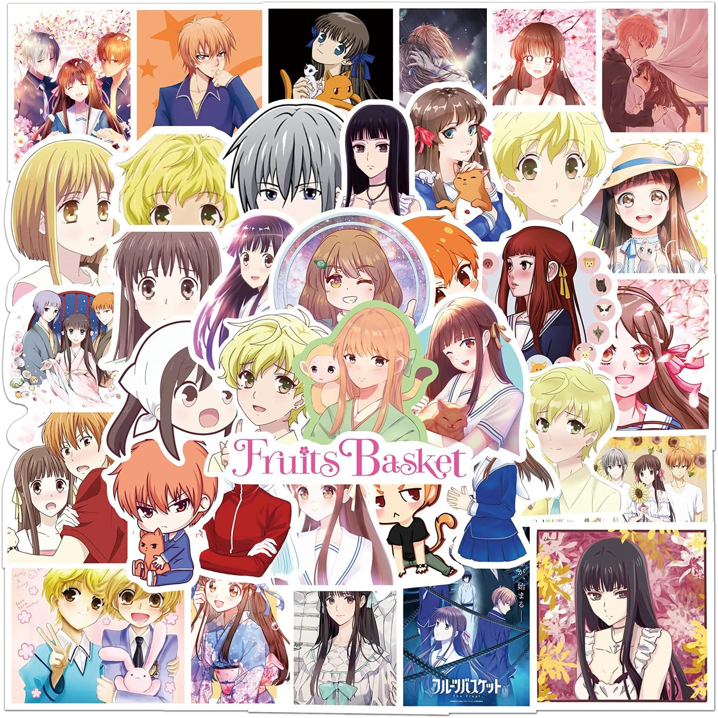 BDD 50Pcs Fruits Basket Anime Assorted Graffiti Stickers for Water Bottles & Laptops, Journals