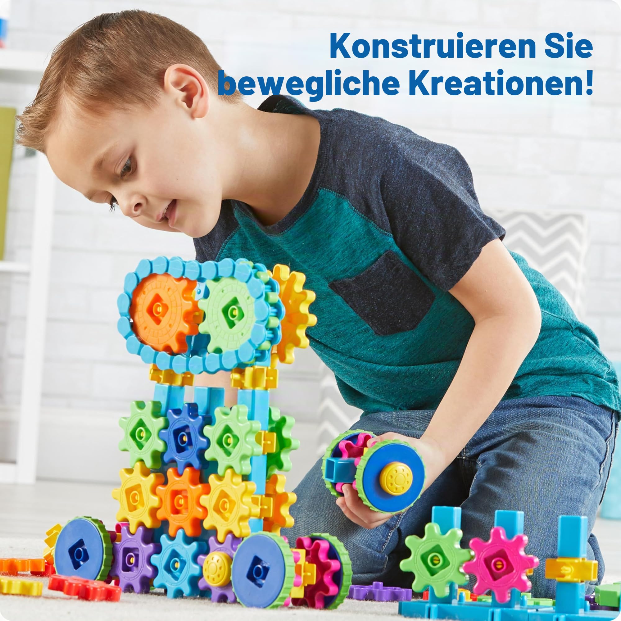 Learning Resources Gears! Gears! Gears! Gigantische Bauwerke, Mint, Zahnrad-Baukasten, 235 Teile, ab 4 Jahren