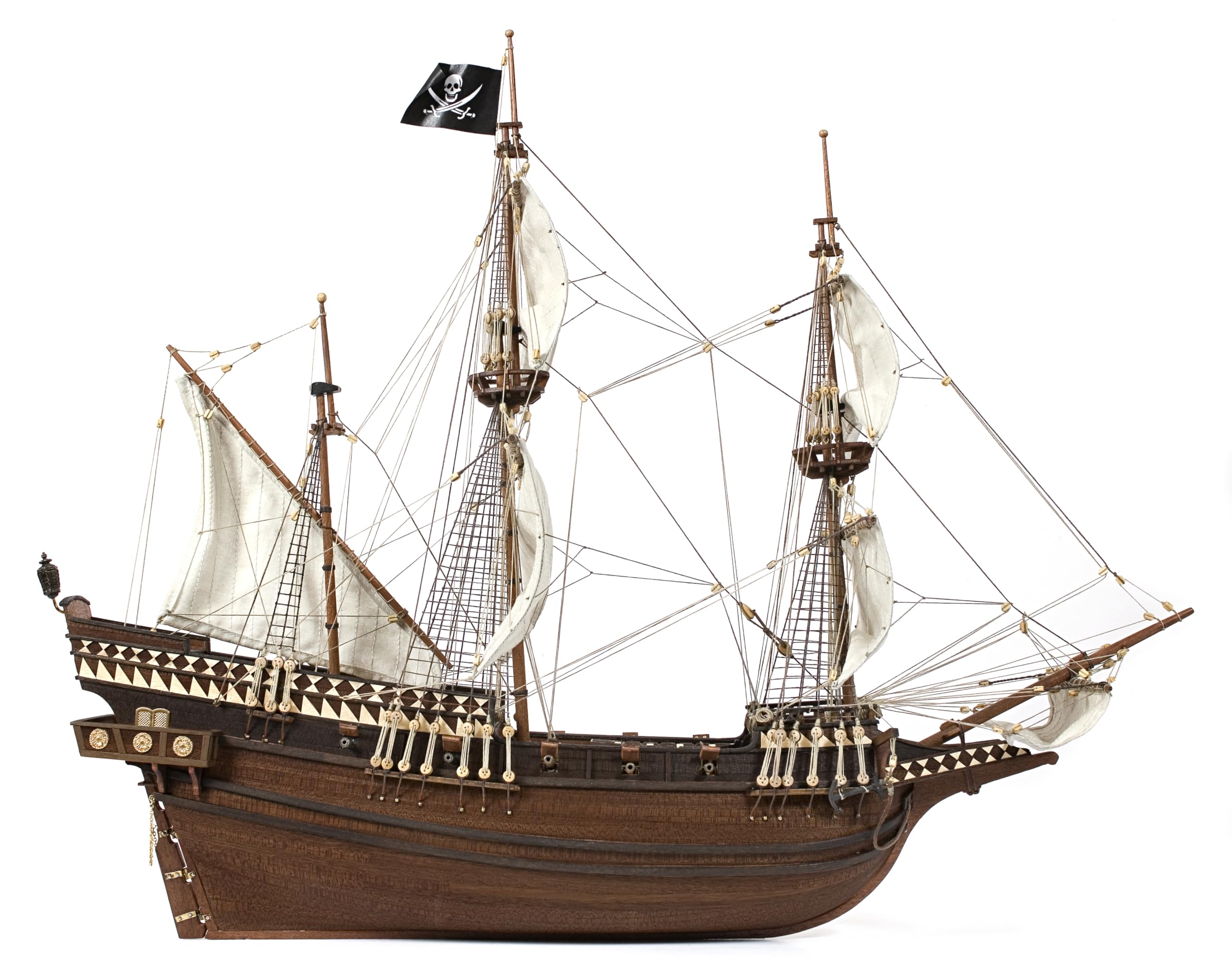 OcCre Buccaneer 1:100 Scale Laser Cut Wood and Die-cast Metal Display Ship Model Kit No. 12002 (Model Only - Unfinished)