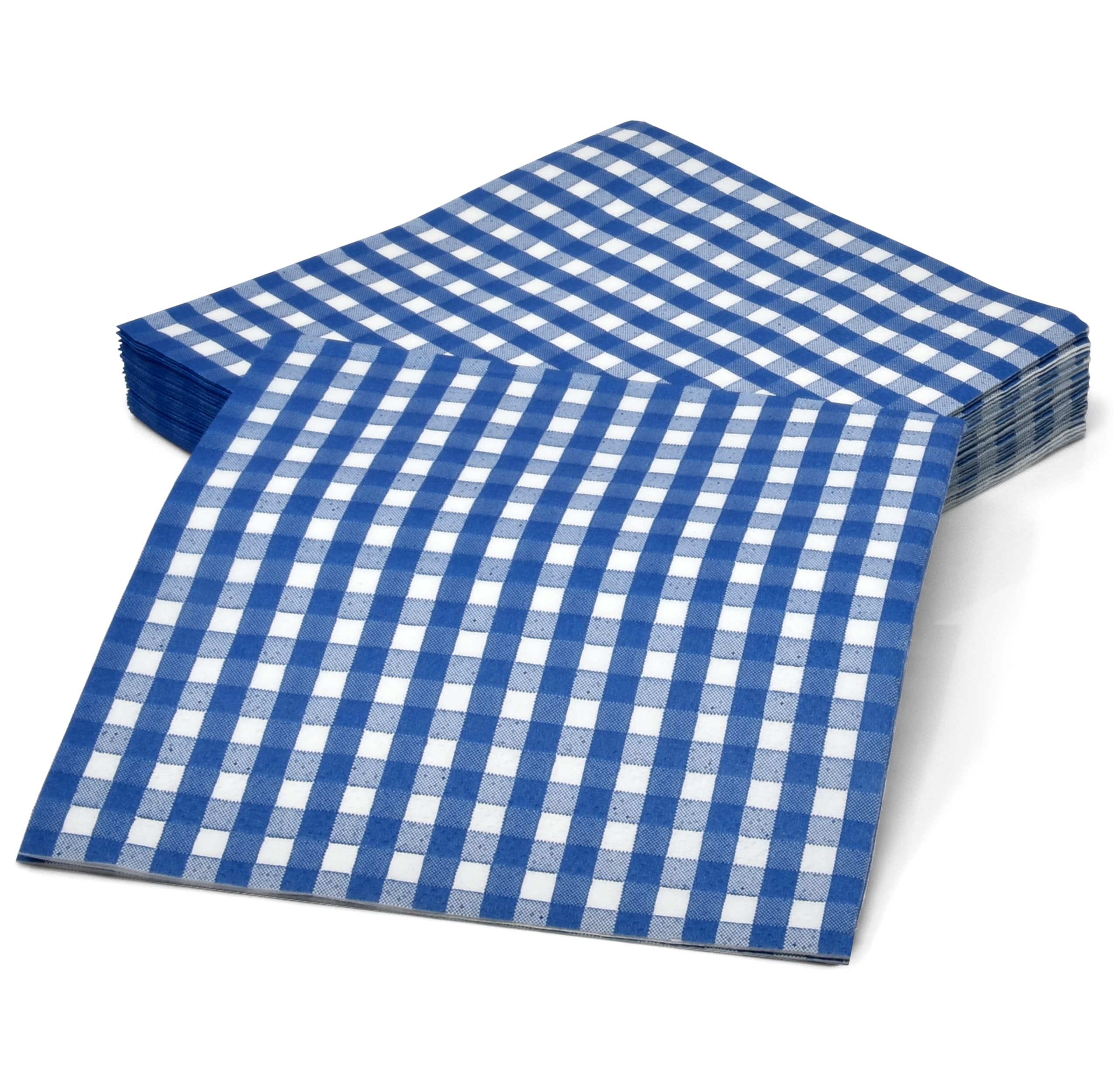 48 stuks gingham papieren borden 17,5 cm wegwerp geschulpte wegwerp