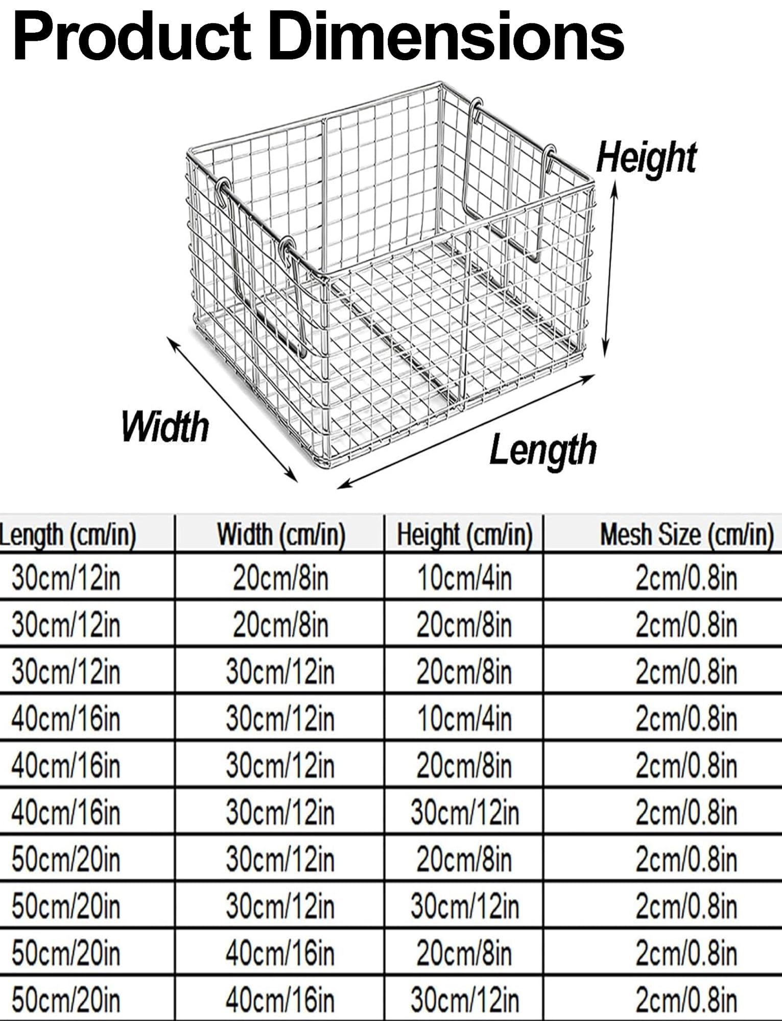 Genérico Cesta de desinfección de Acero Inoxidable 304, Bandeja for Instrumentos quirúrgicos con Mes de 0,24 Pulgadas for Autoclave médico, clínica Dental y Laboratorio(50x30x25cm)