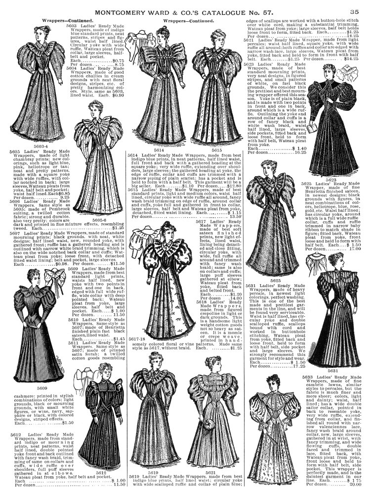 Amazon.com: WomenS Wear 1895 Nready-Made Wrappers For Women From The  Mail-Order Catalog Of Montgomery Ward & Co Poster Print by (24 x 36):  Posters & Prints