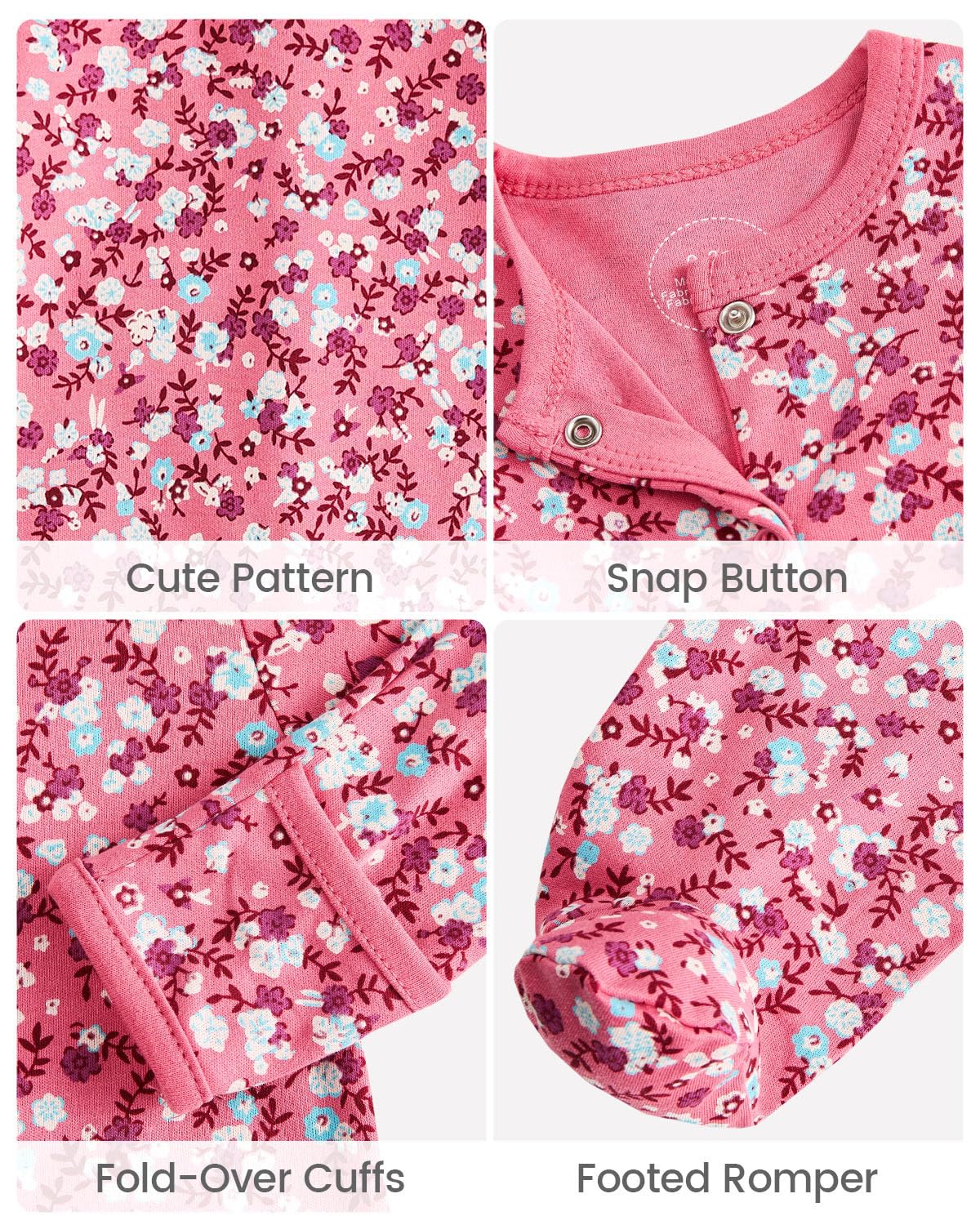 WYTbaby Confezione da 3 pagliaccetti per neonati, 100% cotone, pagliaccetto per neonati, 0-12 mesi