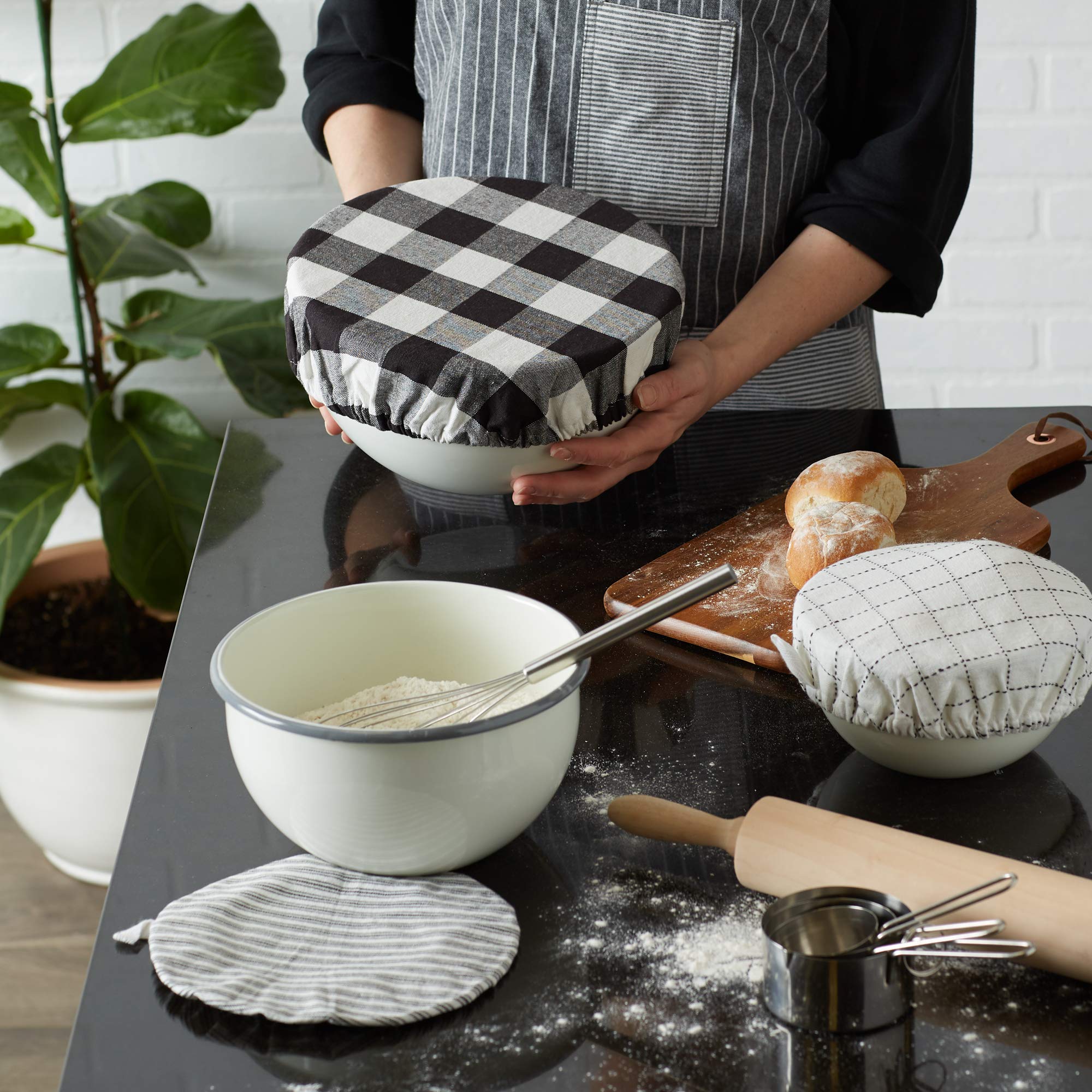 3 Couvre-bols En Coton Bio, Réutilisables Et Lavables Avec élastique