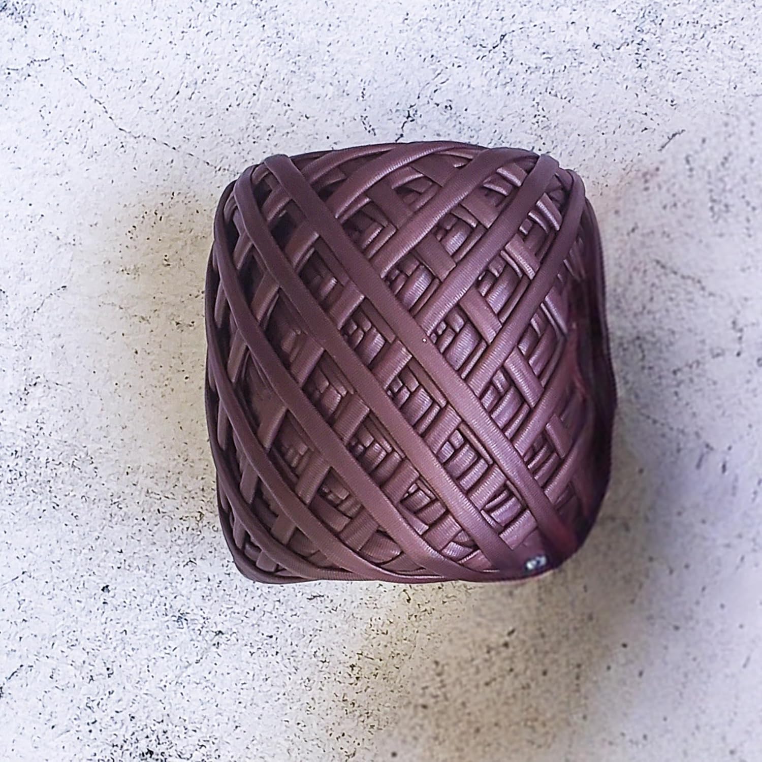 Leather Looking T-Shirt Yarn for Crocheting Baskets, Bags, Rugs and Home Decor. (Woody Brown)