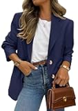 2025 Blazers for Women Business Casual Long Sleeve Lapel Open Front Suit Jacket Work Blazer with Pockets
