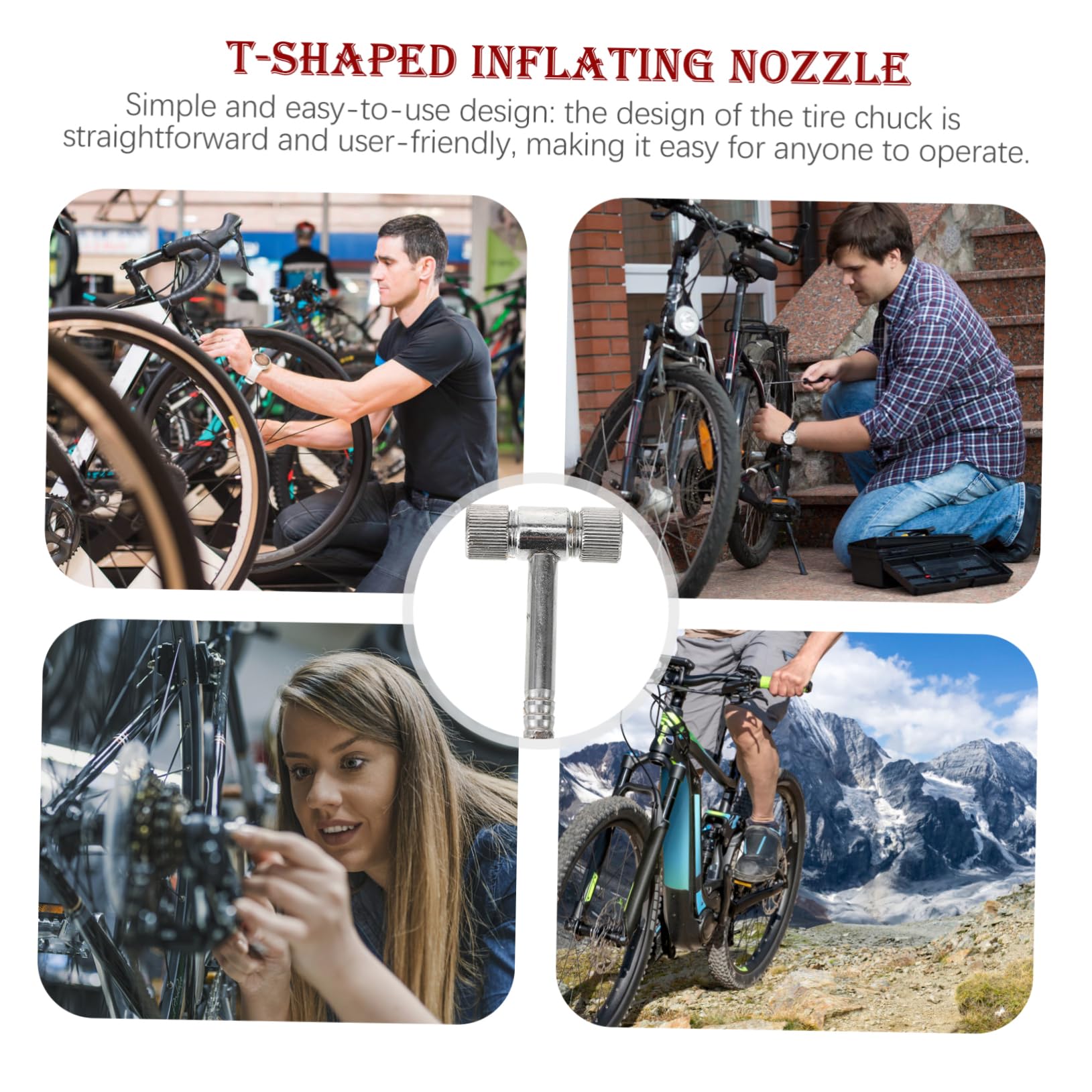 OSOLADY Air Compressor Tire Chuck Type Double Inflator Chuck for Motorcycles and Electric Quick Tire Repair and Puncture Fixing