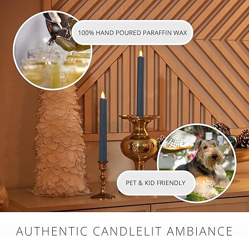 Miniatura 5 de Luminara Juego de 2 velas LED de llama móvil (1 x 9.75), vela sin llama, borde derretido, cera suave, sin perfume (calabaza de cosecha)