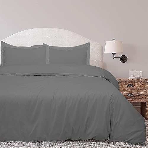 Miniatura 2 de ROYALE LINENS Funda de edredón gris tamaño Queen  Fundas de edredón de 3 piezas  Cierre de cremallera  1 funda de edredón Queen de 90 x 90 pulgadas