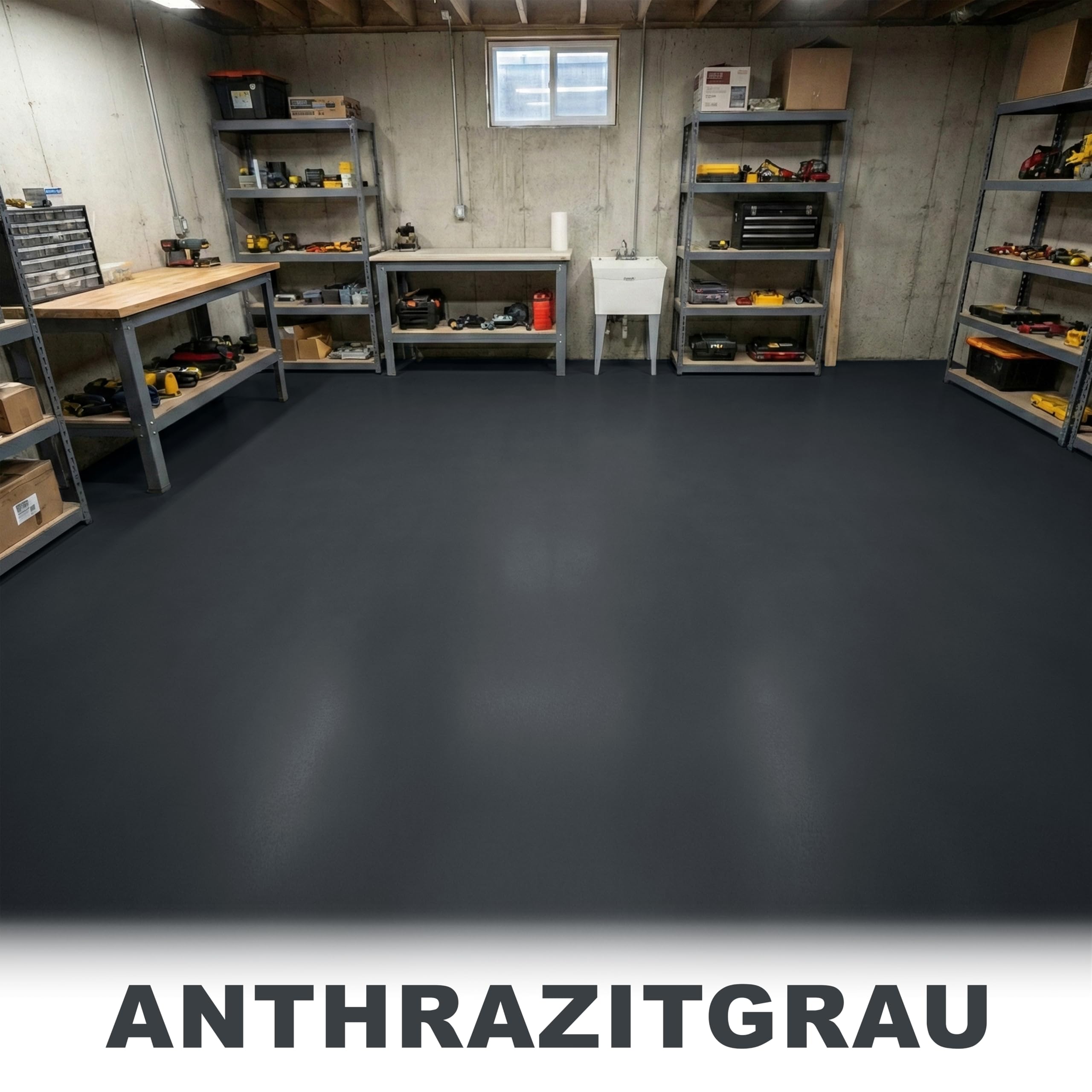 WO-WE Bodenfarbe Bodenbeschichtung Betonfarbe W700 Anthrazit Grau ähnl. RAL 7016-2,5L