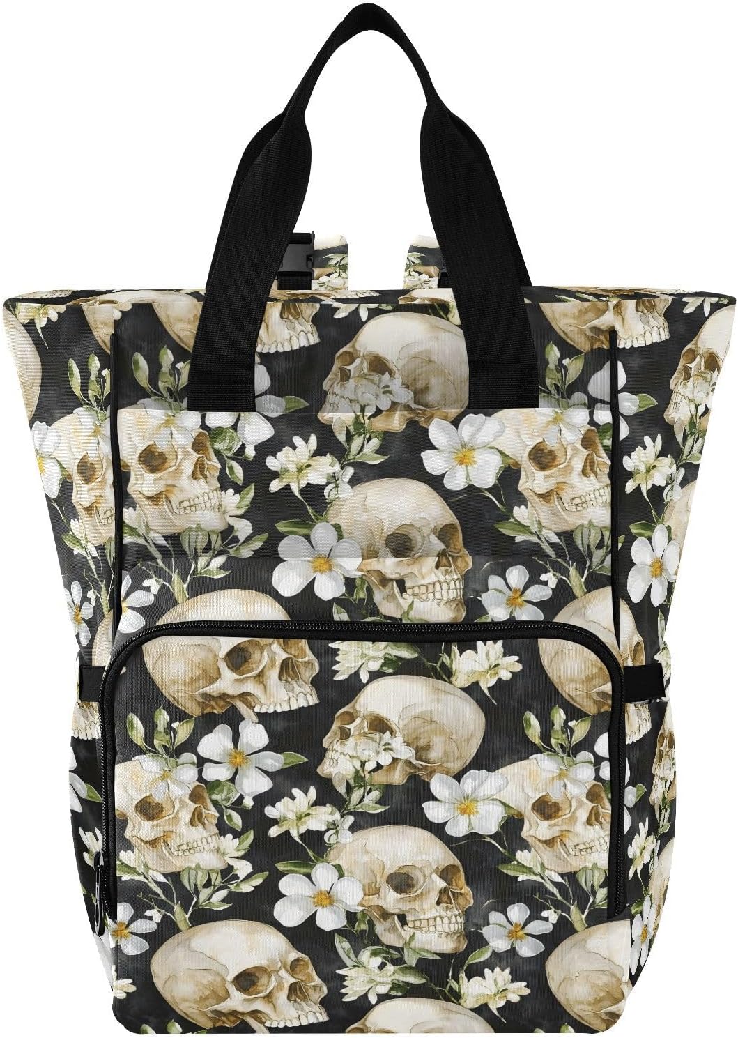 MNSRUU Diaper Bag Magic Skull Mushroom Purple Diaper Bag Backpack Multifunction Travel Diaper Bag Tote Large Capacity Diaper Changing Backpacks for Moms Dads