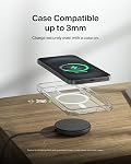Belkin Magnetic Wireless Charging Pad 15W w/Pop-Up Stand - MagSafe-Compatible Qi2-Certified Wireless Charger for iPhone 17 Series, Samsung Galaxy S25 Series, AirPods (No PSU) - Black