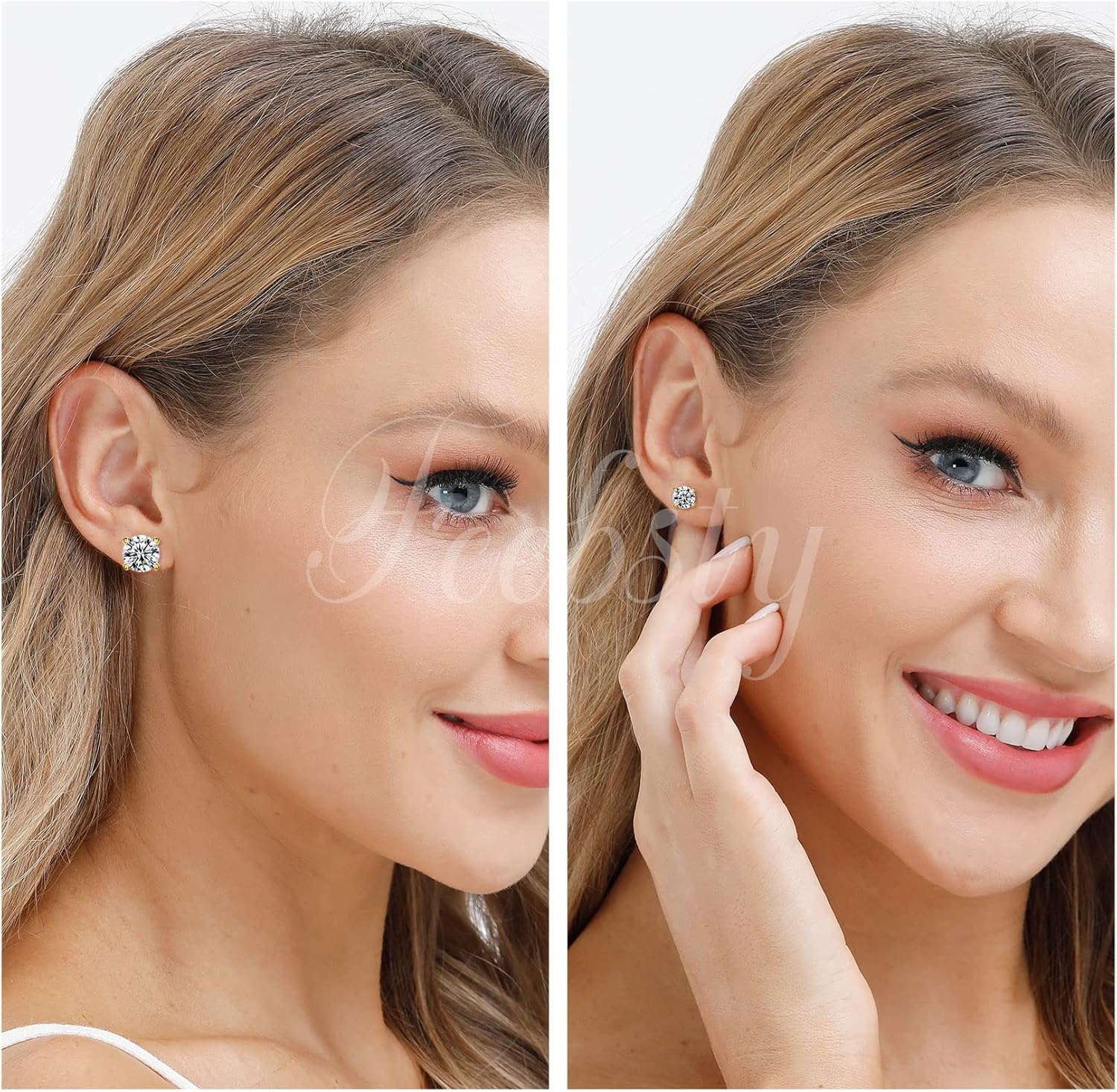 925 Sterling Silver Stud earrings Set | White Gold Plated Hypoallergenic Stud Earrings | Cubic Zirconia Stud Earrings for Women (2mm,3mm,4mm,5mm,6mm,7mm) 8 CZ colors options - Image 4