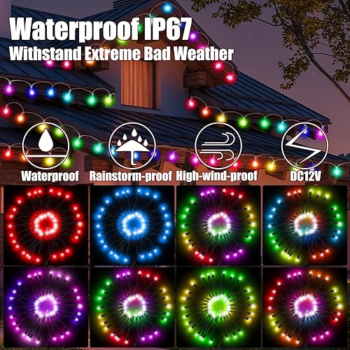 Miniatura 4 de Baquler WS2811 - Tira de luces LED RGB de 0.472 in, 1000 unidades de luces digitales difusas, impermeables, direccionables individualmente, módulo