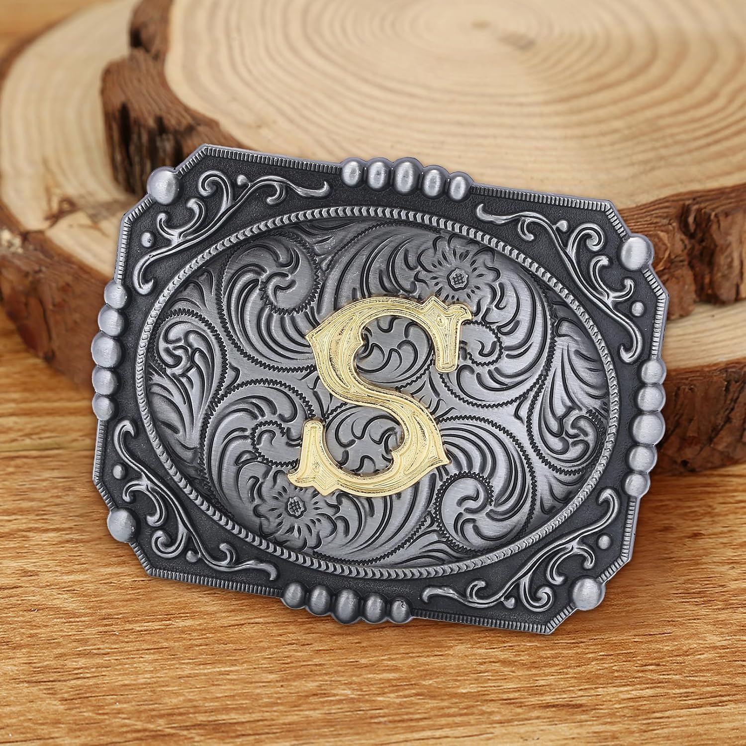 Belt Buckle Men Initial Letter A-Z American Flag Belt Buckle Western Cowboy Gifts for Women Cowgirl