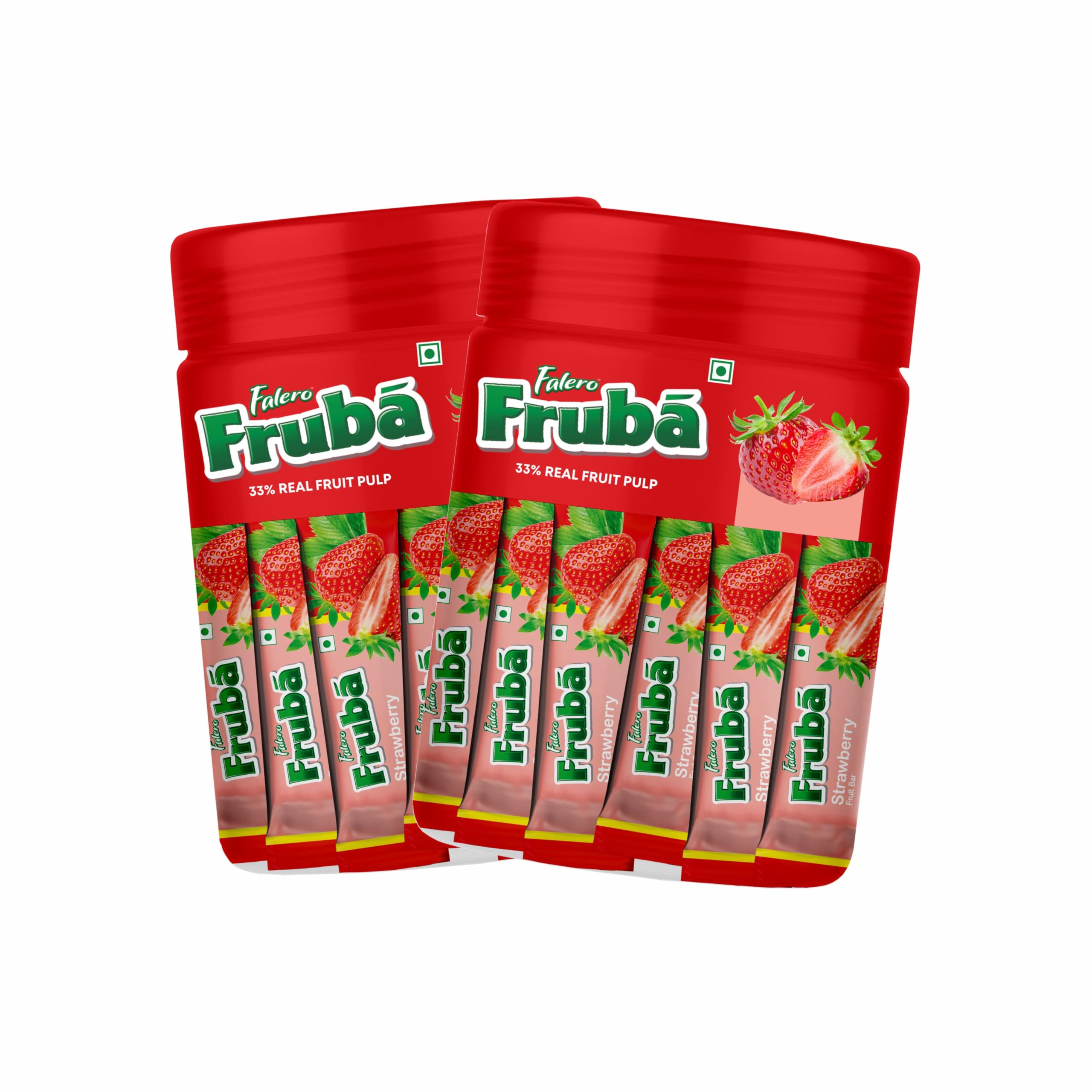Falero Fruba | Strawberry Fruit Bar | 360gm, 33% Fruit Pulp| 30 Fruit Bars in one box | Pack of 2-image-7