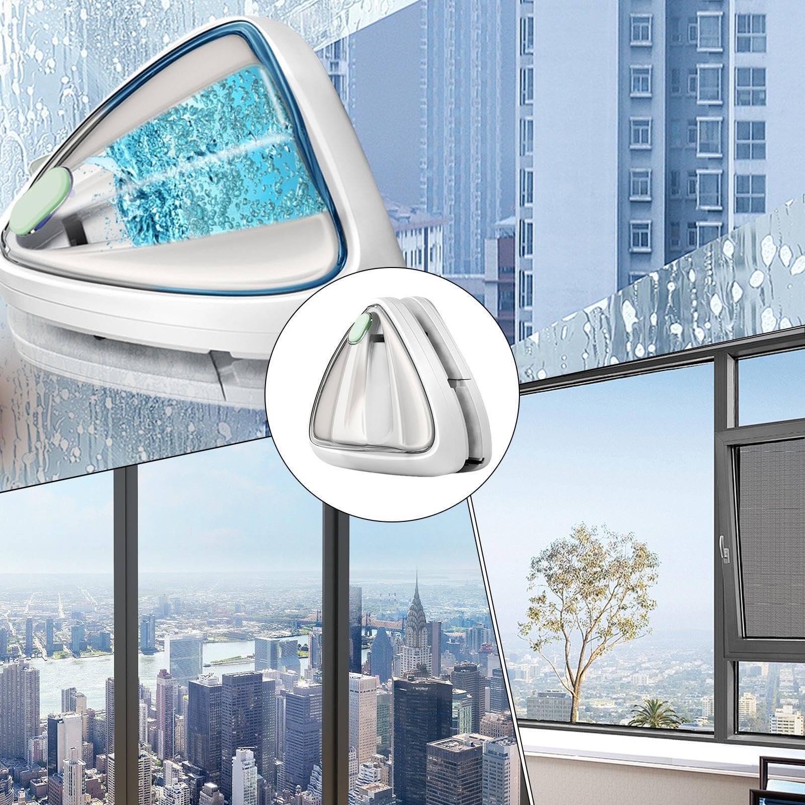 Dwustronny magnetyczny środek do czyszczenia szyb, dwustronny środek do | czyszczenia szyb domowych, dwustronne narzędzie do mycia do szkoły, miejsca pracy, hotelu i domu