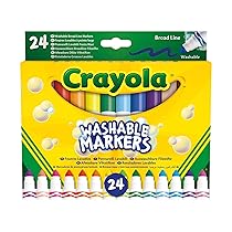 CRAYOLA, Pennarelli Lavabili a Punta Conica Grossa, Confezione da 24 Pezzi in Colori Assortiti, Età Consigliata: da 3 Anni