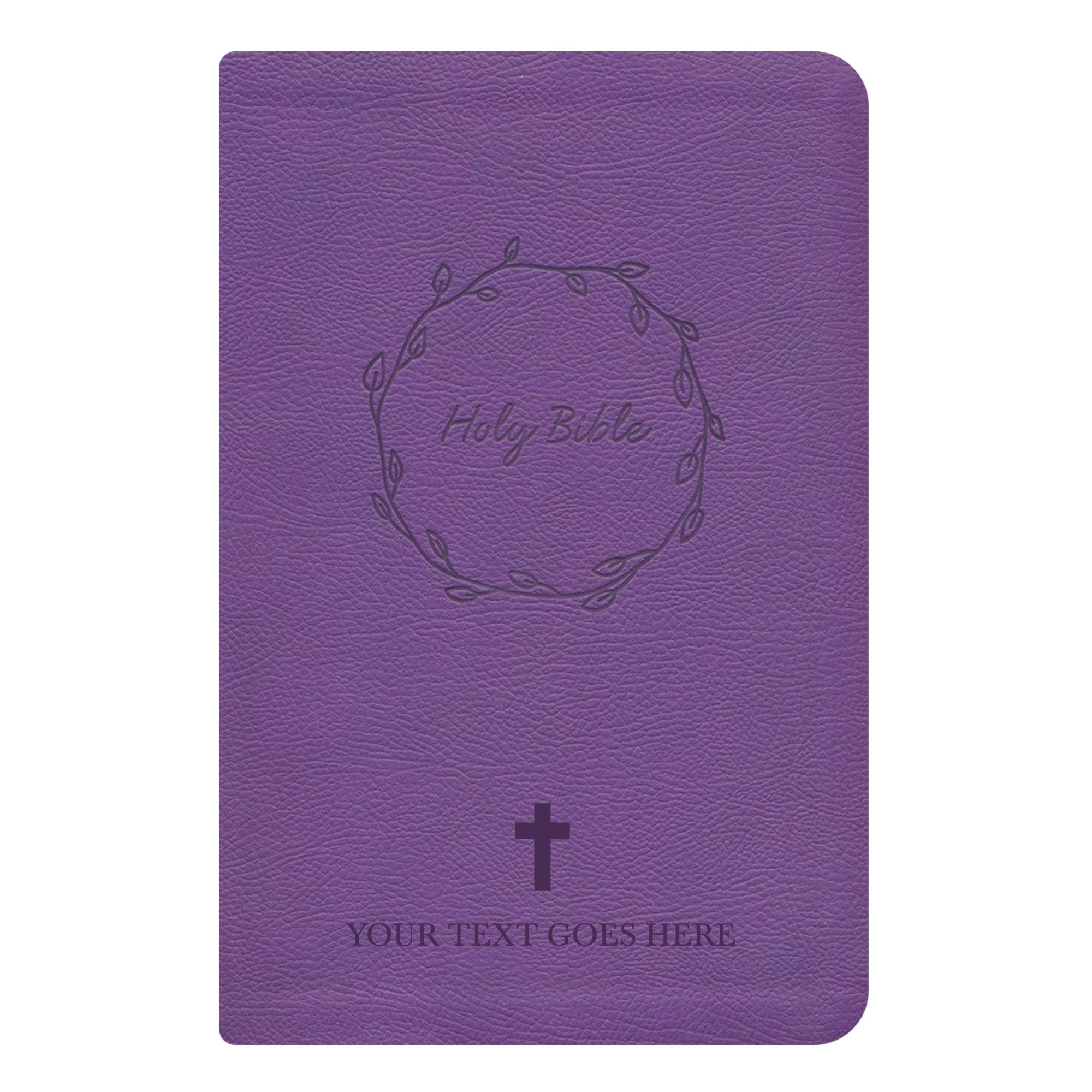 MerchSalad Personalized Custom NKJV Thinline Large Print Holy Bible with Name Includes Up To 3 Rows Of Text with Red-Highlighted Verses, Custom Gift