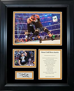 Framed Stone Cold Steve Austin Hall of Fame Facsimile Laser Engraved Signature Auto WWE 12"x15" Wrestling Photo Collage