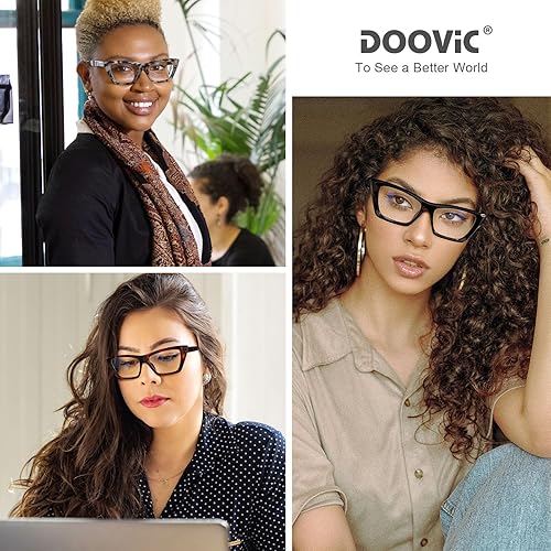 Miniatura 2 de DOOViC Paquete de 3 lentes de lectura a la moda para mujer, diseño de ojo de gato con bloqueo de luz azul, lectores de computadora