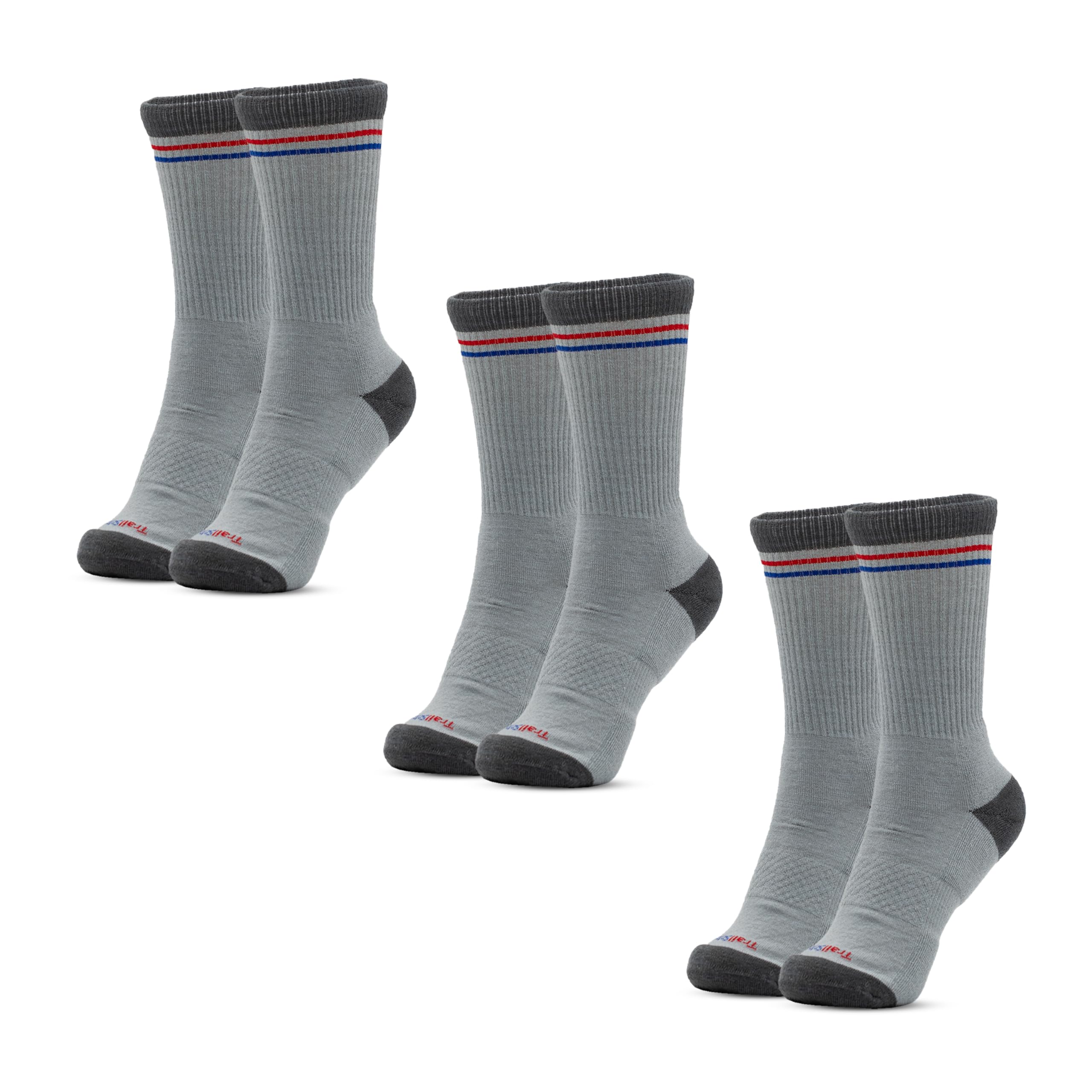 Calcetines de senderismo ligeros de lana merino de alta calidad, con cuello redondo, acolchados, soporte de arco y transpirables, puntera sin costuras y absorben la humedad, calcetines de senderismo