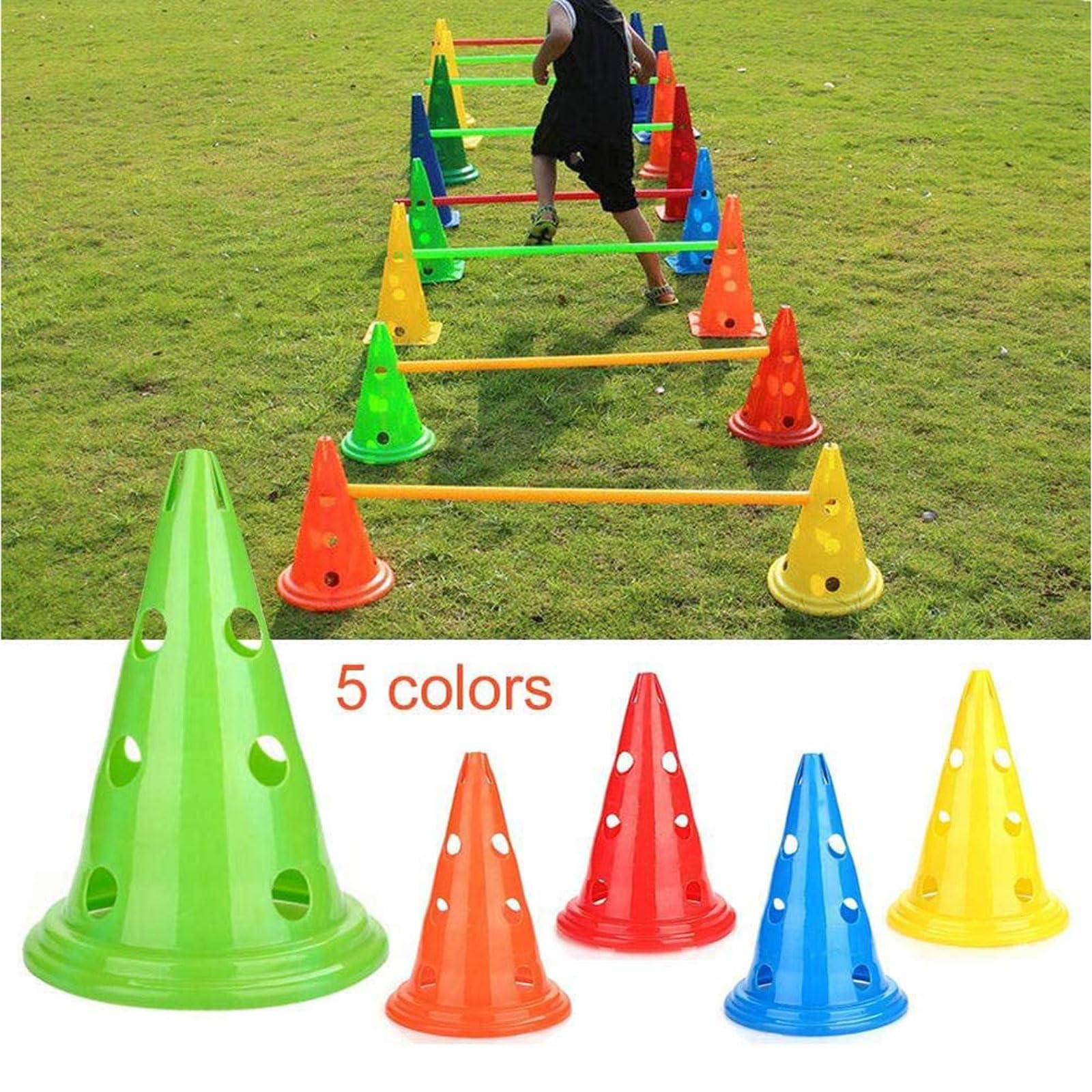 10Pcs Cônes d'Entraînement de Football 30cm/40cm Cone de Signalisation avec Hauteur,Plots de Marquage Cône avec Sac de Transport,pour Football,Sport,Sport équestre et entraînement