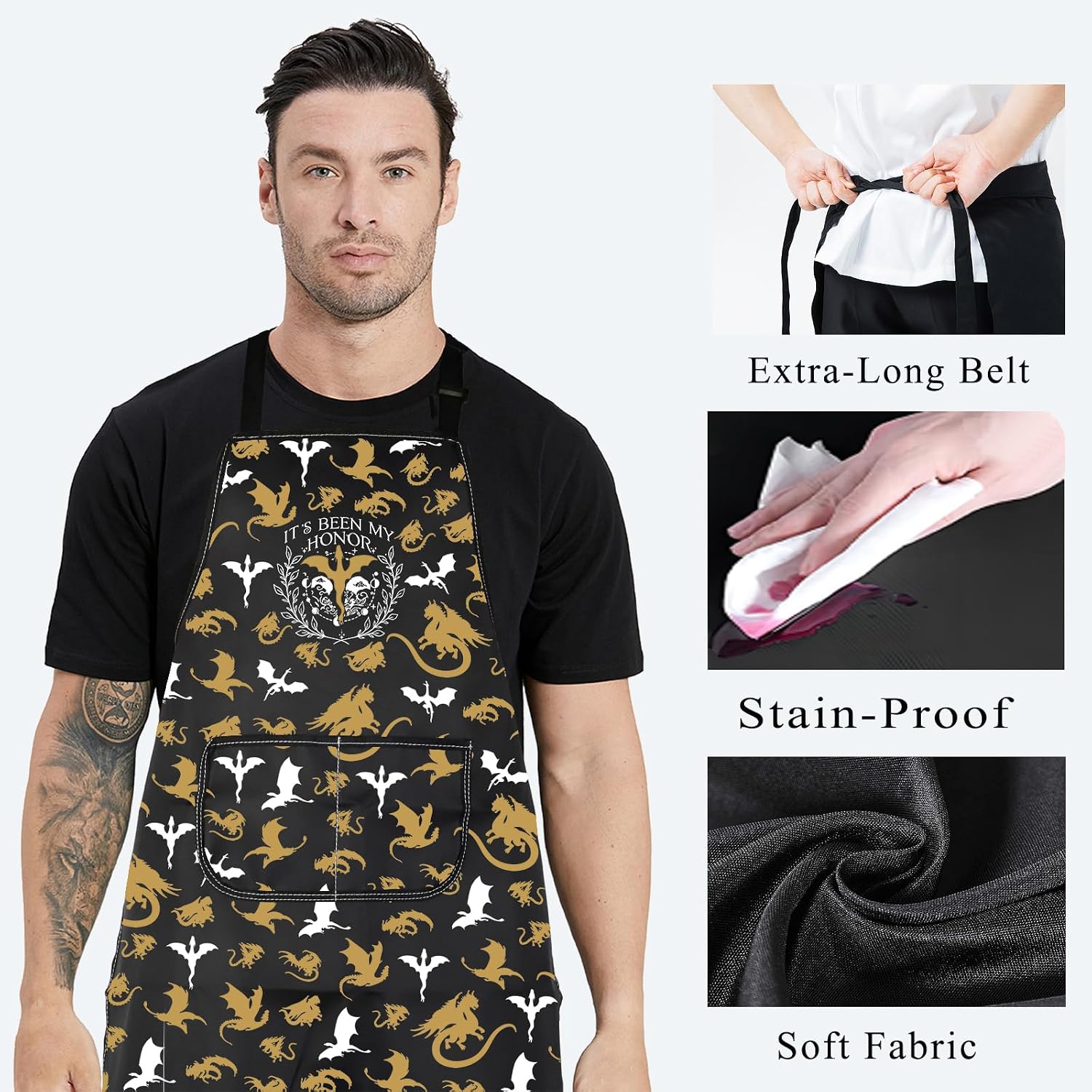 BDPWSS Dragon Lover Apron Dragon Rider Gift It's Been My Honor Dragon Merchandise image 4