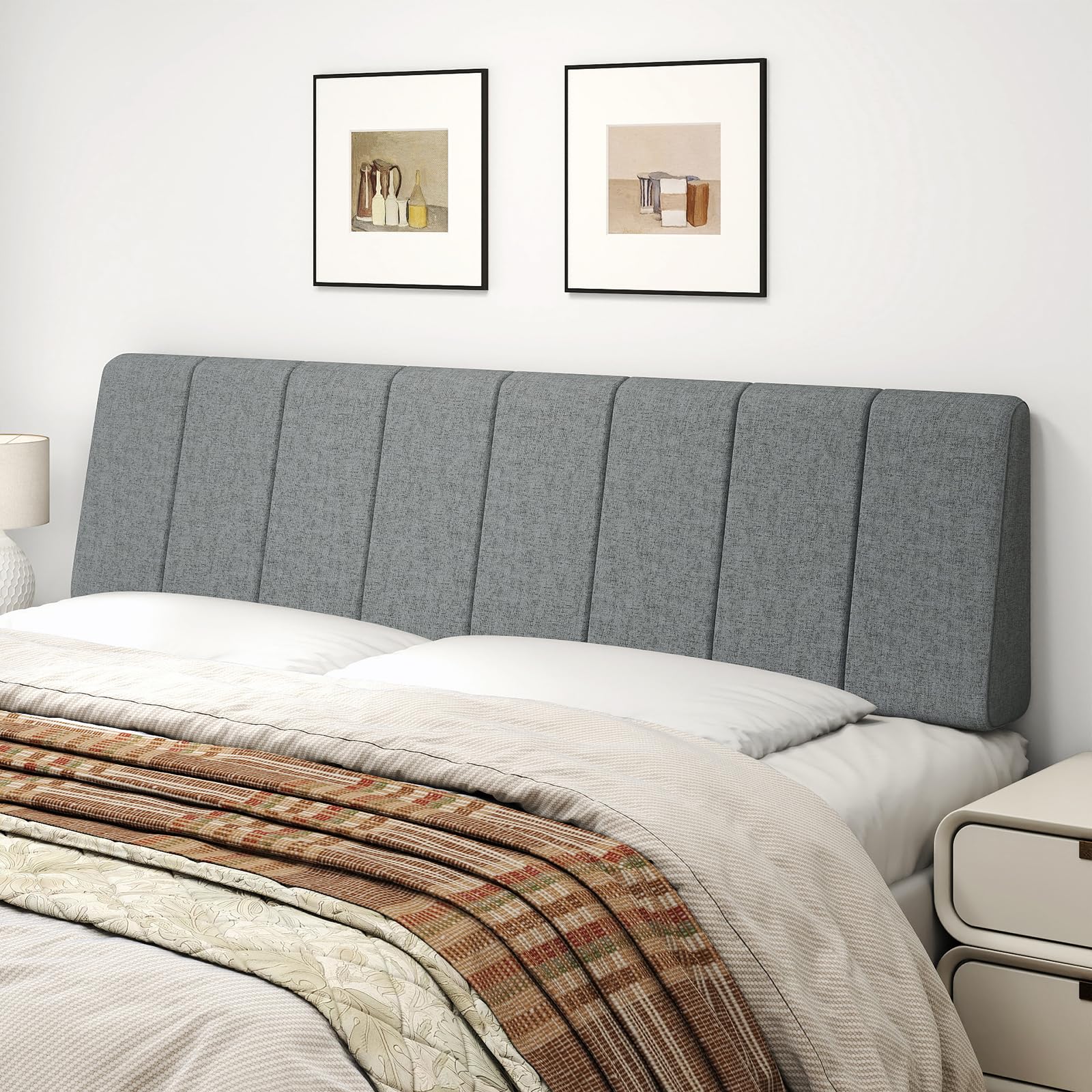 King Size Headboard Only-No Assembly Required, Dark Gray