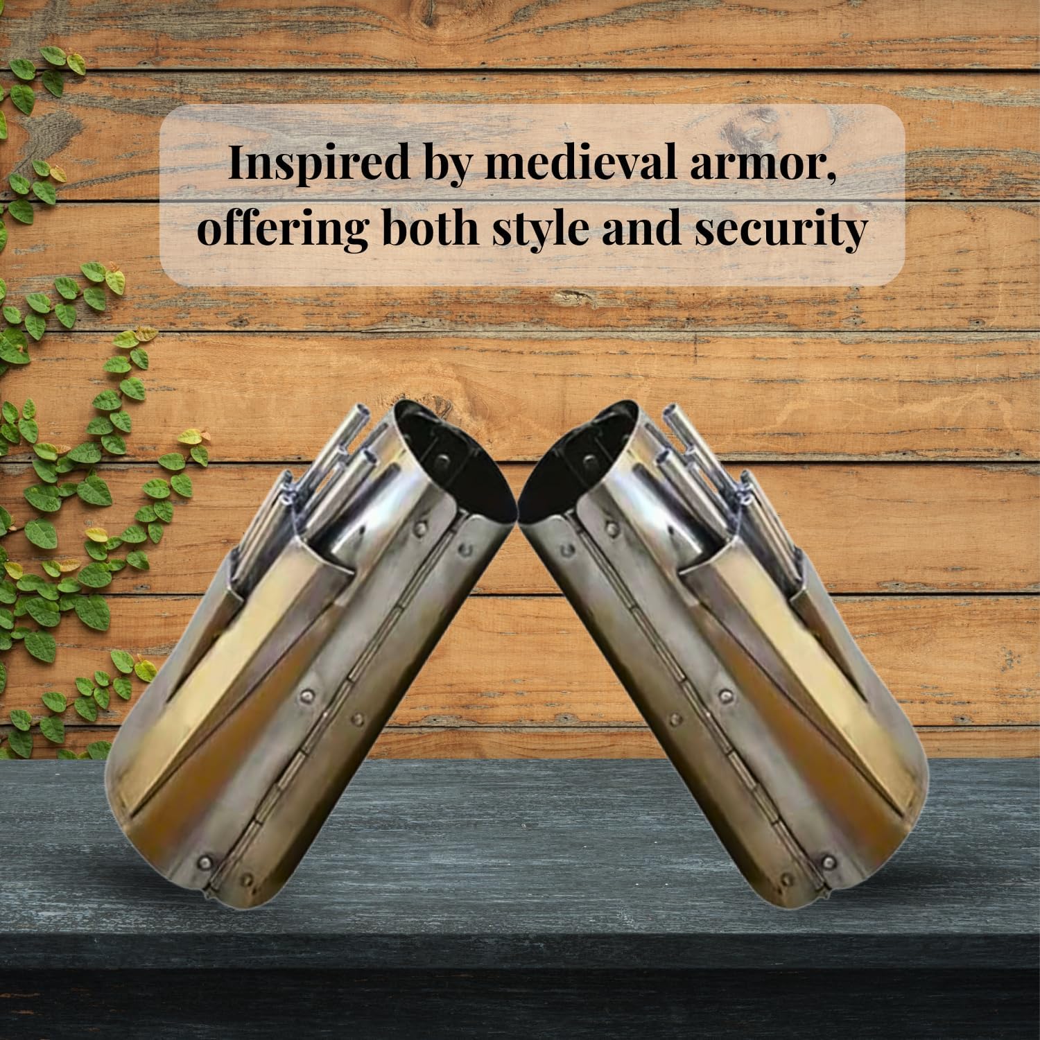 18 Gauge Steel Arm Bracers Wearable Forearm Armor Guards for Cosplay LARP Fantasy Role Play| Adult Warrior Costume Halloween Collectible Display Prop Silver Finish Pair - Image 5