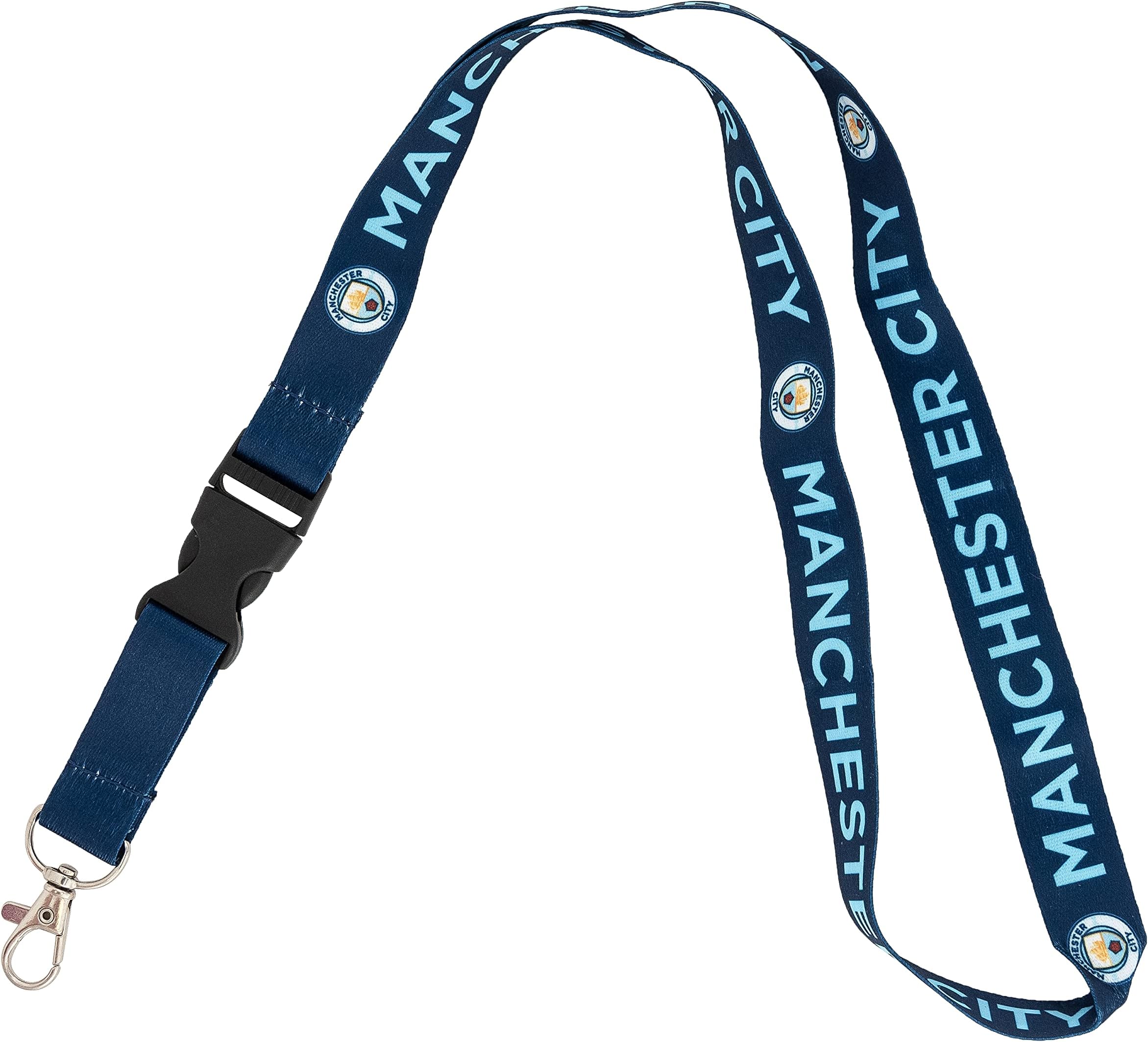 Manchester City Lanyard Man City MCFC Football Soccer Car Keys ID Badge Holder Keychain Detachable Breakaway Snap Buckle (Lanyard 2)