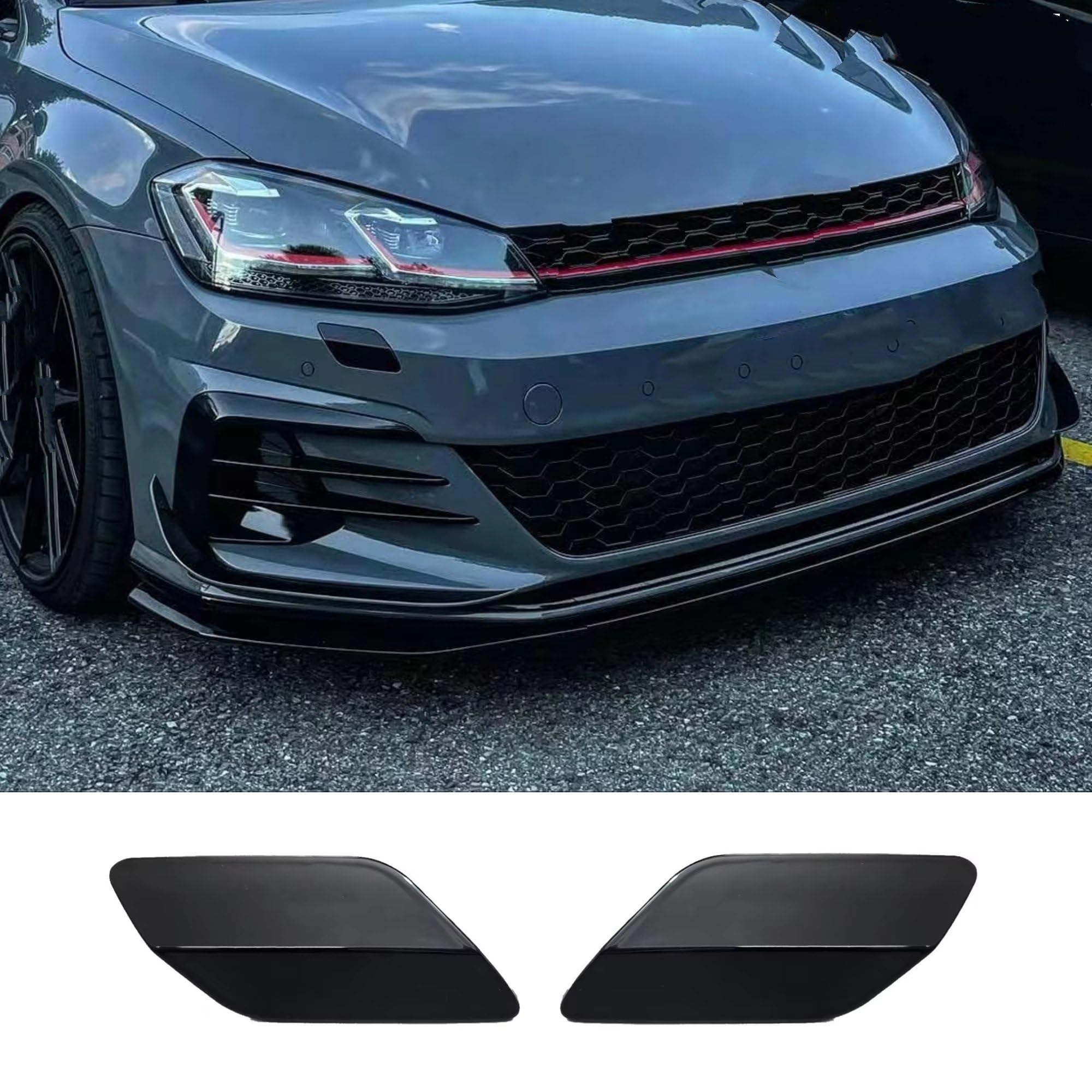 Caches Lave Phares Compatible Avec Vw Pour Golf 7.5 Pour GTI Pour GTD Pour Facelift 2017 2018 2019 2020 Pare-chocs Avant L R Capuchons De Couvercle De Buse De Lave-phare