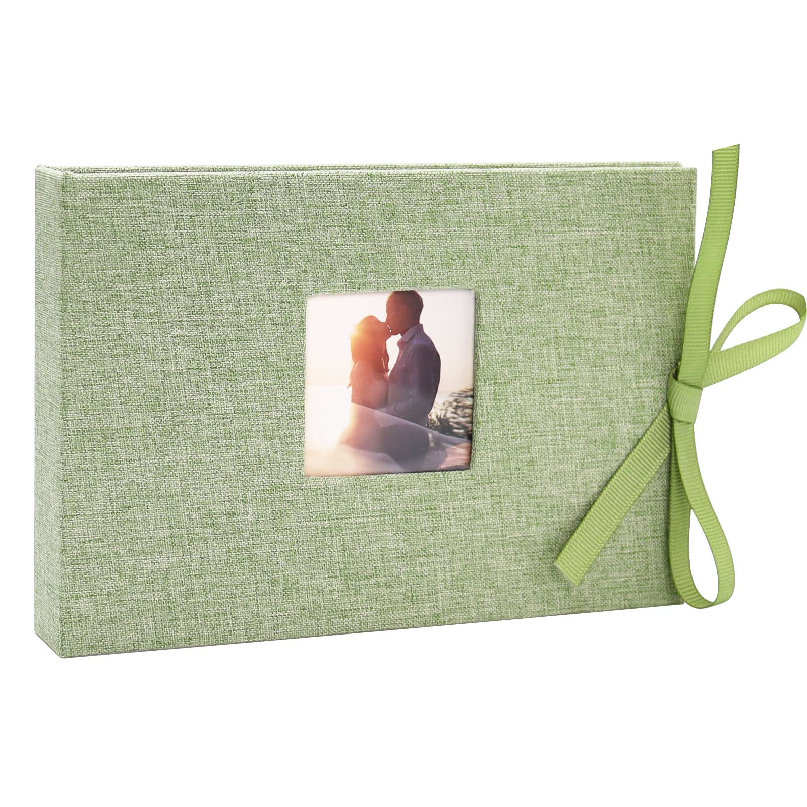 Vienrose Petit Album Photo 10x15 cm, 2 Paquets Couverture en Lin Mini Albums Photos, 50 Poches 100 photos, pour Famille Mariage Gris