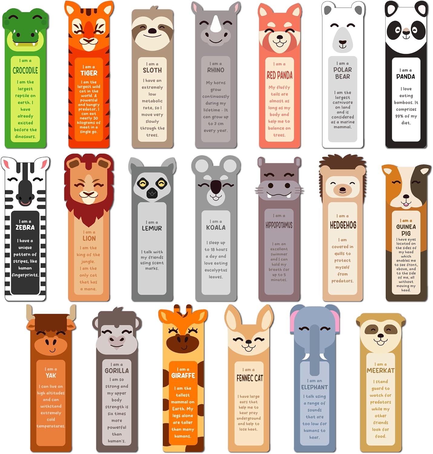 Only Zest Bookmarks for Kids Bulk 100 PCS Animal