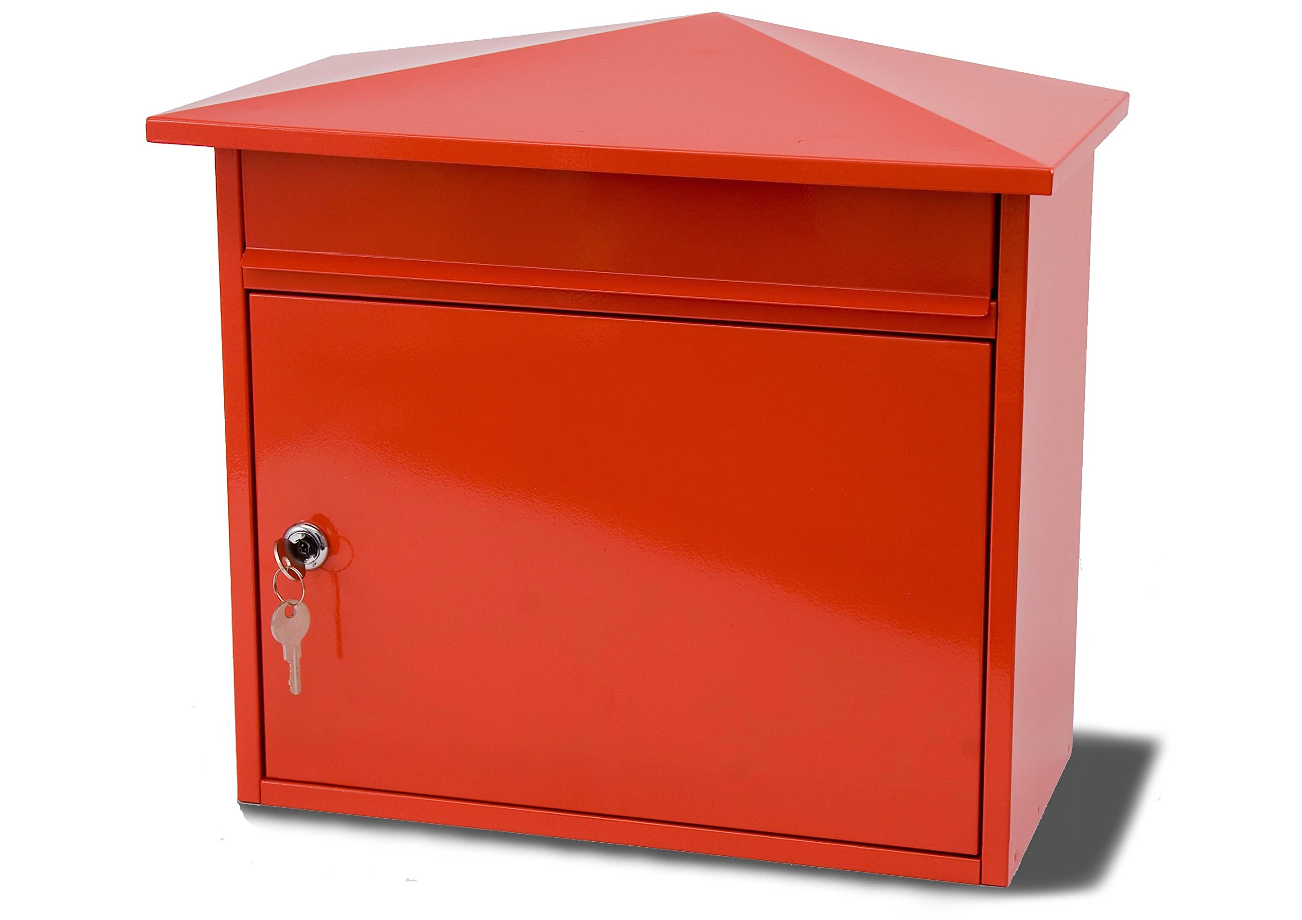 Boîte aux lettres Burg-Wächter MB15R rouge grand format en acier