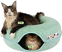 Vista 22 de Cattasaurus Peekaboo - Cueva para gatos, extra espaciosa para múltiples y grandes gatos de más de 12 libras, camas desmontables para gatos
